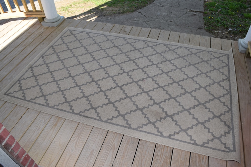 Cream Tone and Grey Modern Area Rug