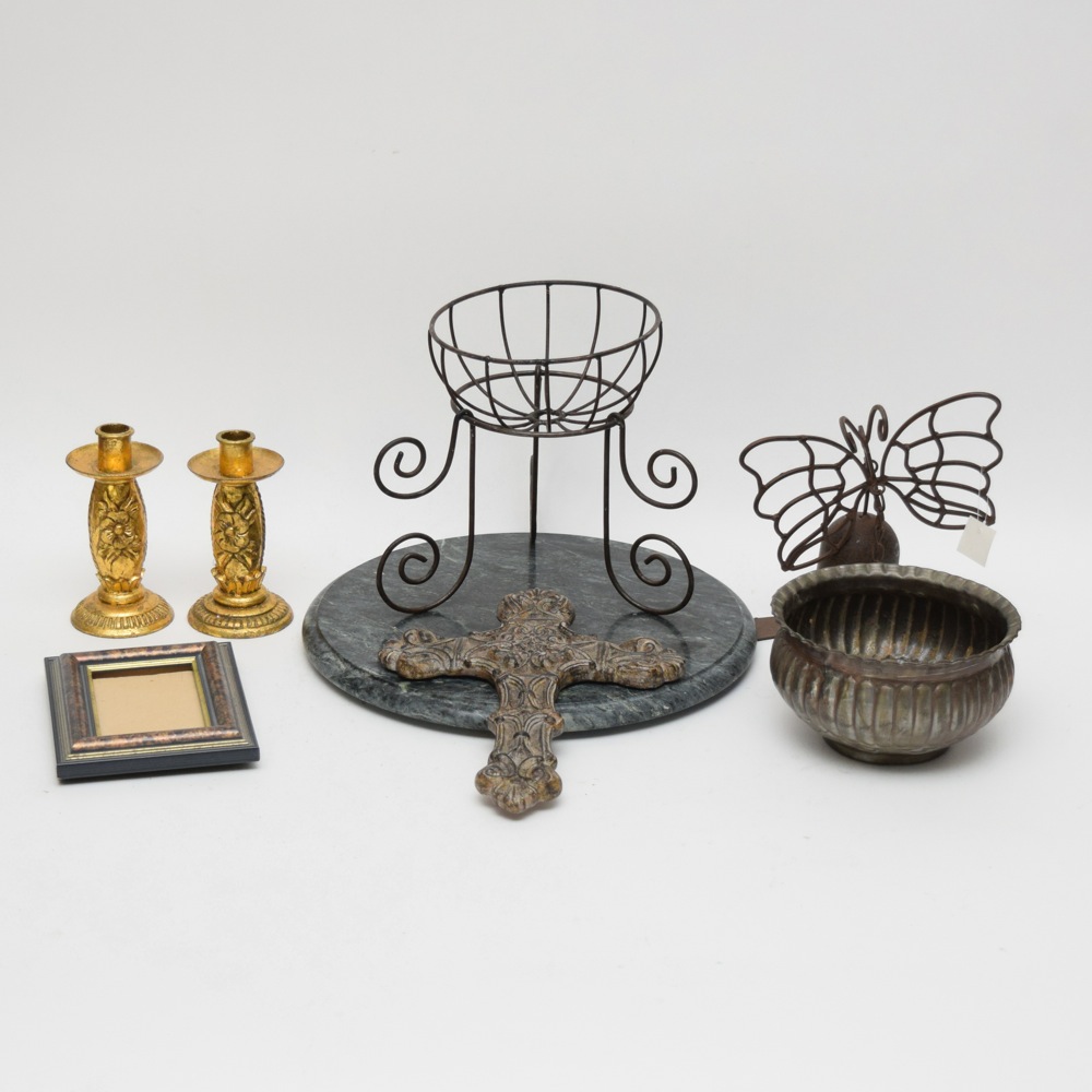 Metalwork, Marble and Gilt Tone Decor