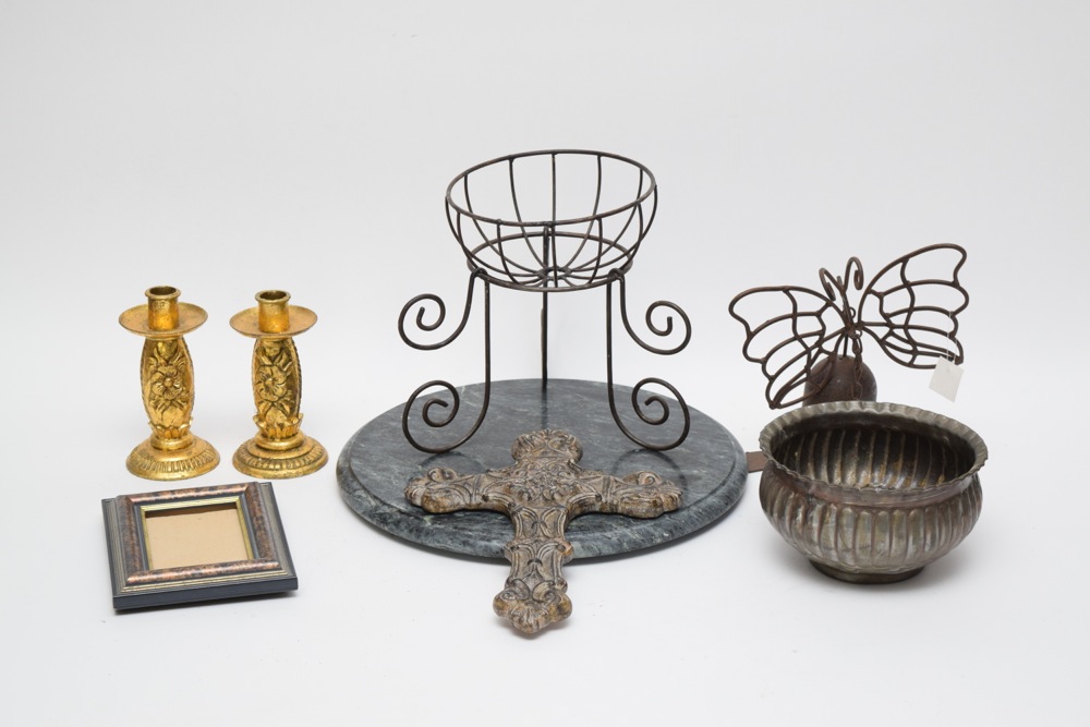 Metalwork, Marble and Gilt Tone Decor