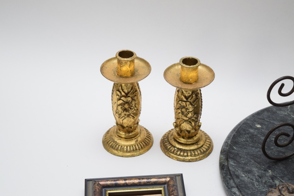 Metalwork, Marble and Gilt Tone Decor