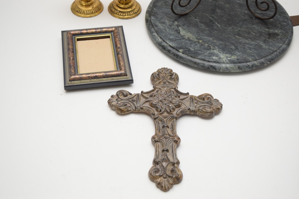 Metalwork, Marble and Gilt Tone Decor