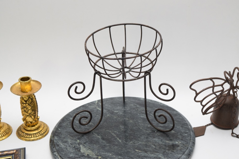 Metalwork, Marble and Gilt Tone Decor