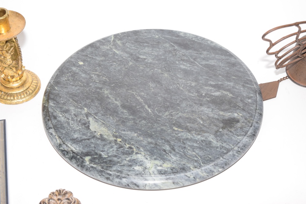 Metalwork, Marble and Gilt Tone Decor