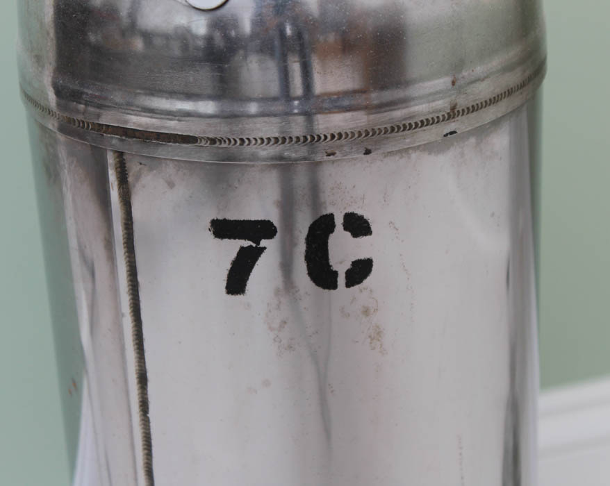 Repurposed Fire Extinguisher Lamp and Glass Table Lamp