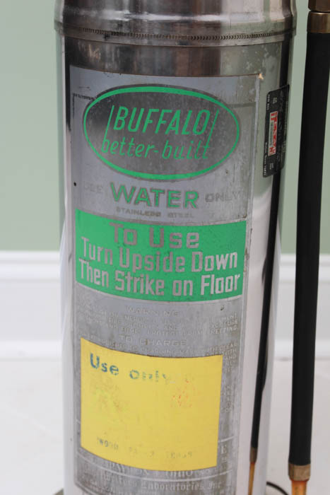 Repurposed Fire Extinguisher Lamp and Glass Table Lamp