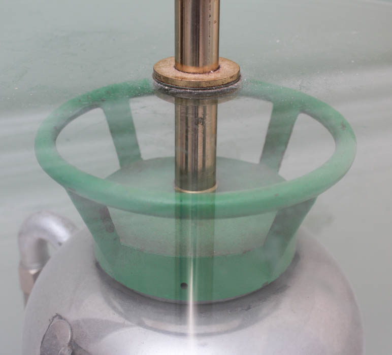 Repurposed Fire Extinguisher Lamp and Glass Table Lamp