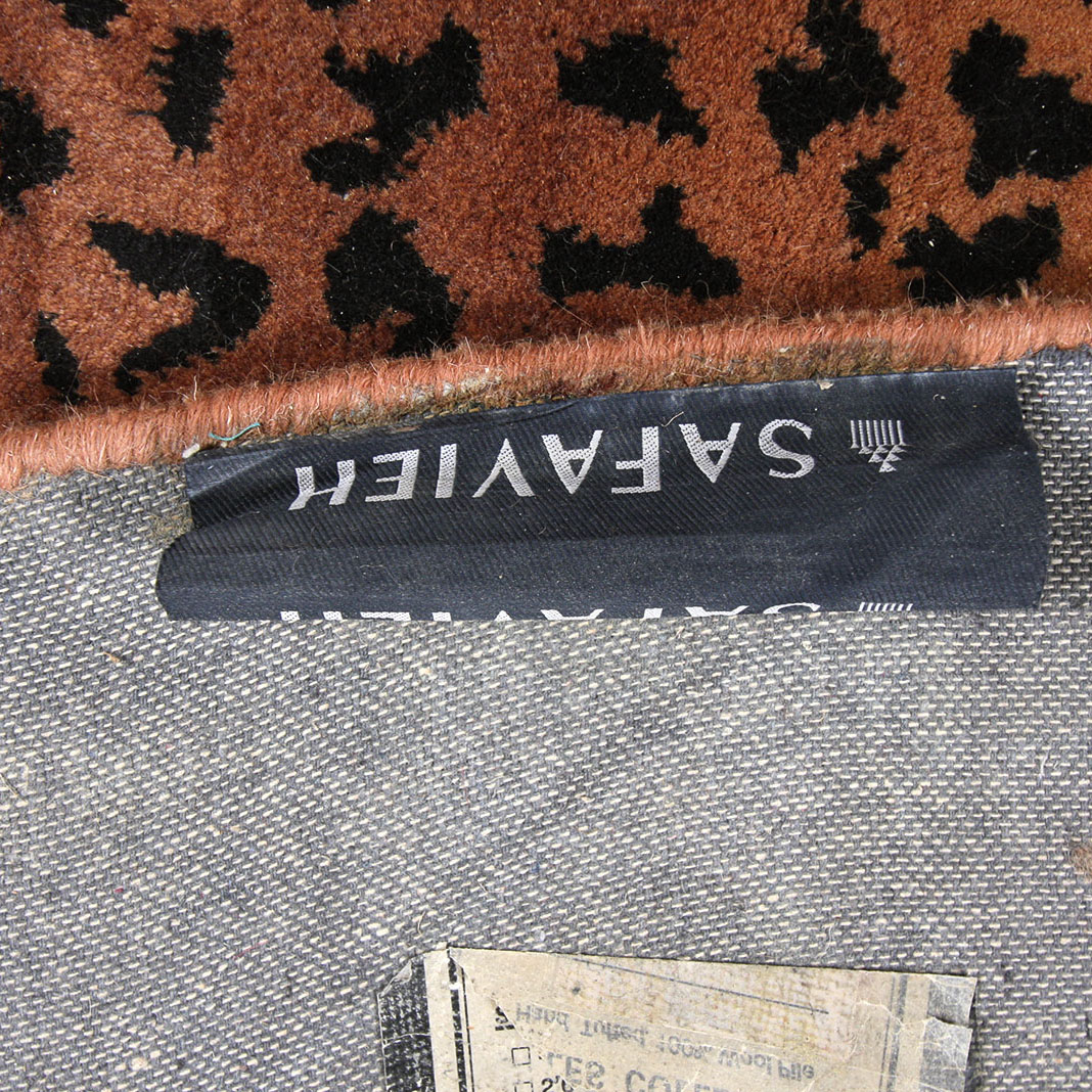 Circular Hand Tufted Leopard Print Area Rug