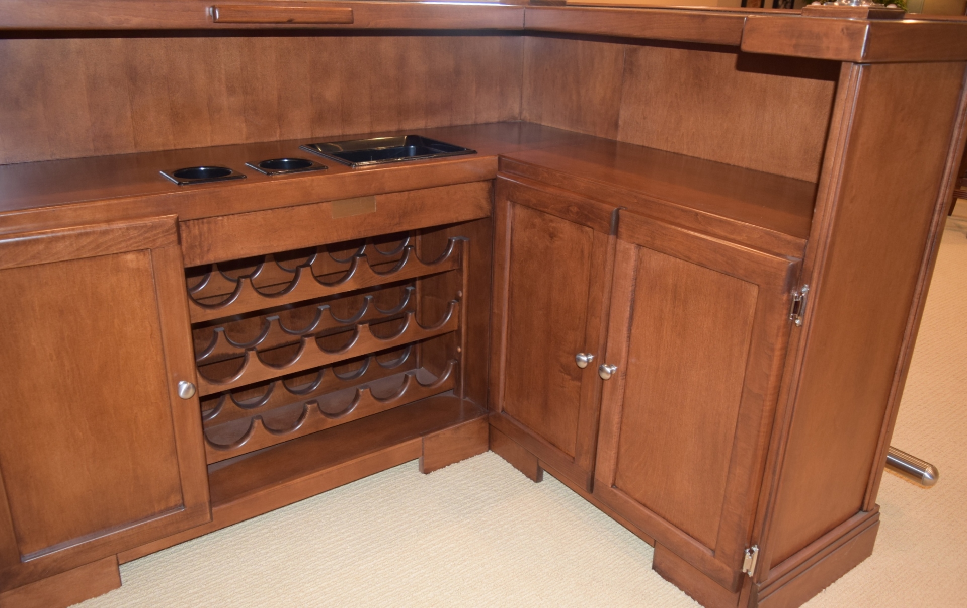 Indoor L-Shaped Bar Unit with Lighted Canopy