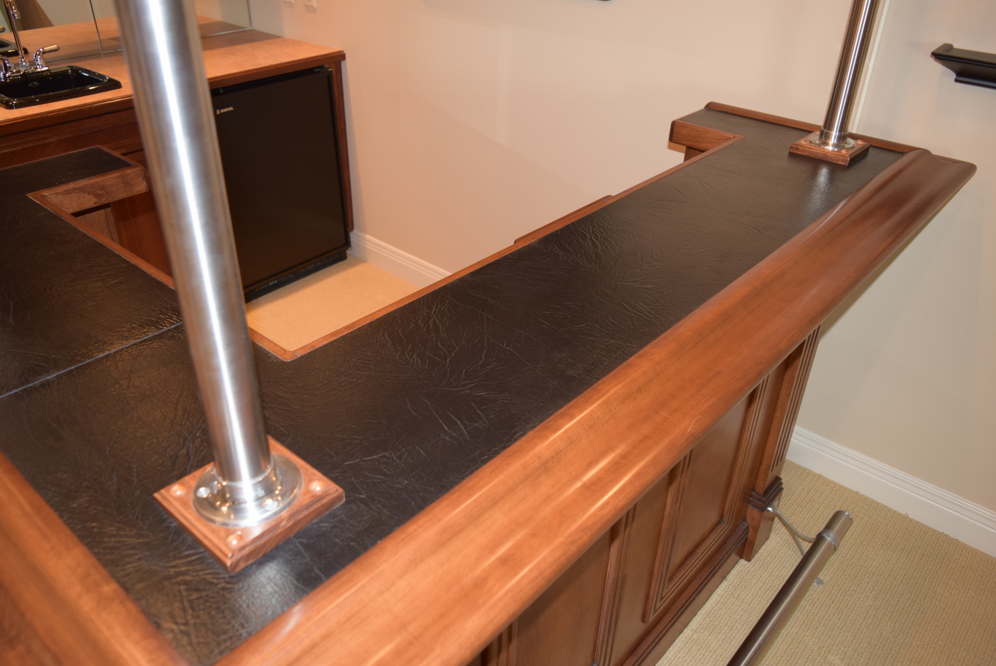 Indoor L-Shaped Bar Unit with Lighted Canopy
