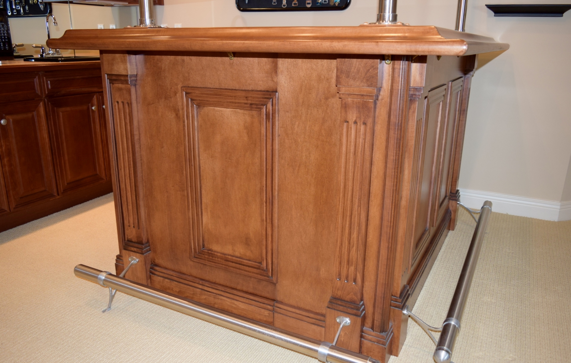 Indoor L-Shaped Bar Unit with Lighted Canopy