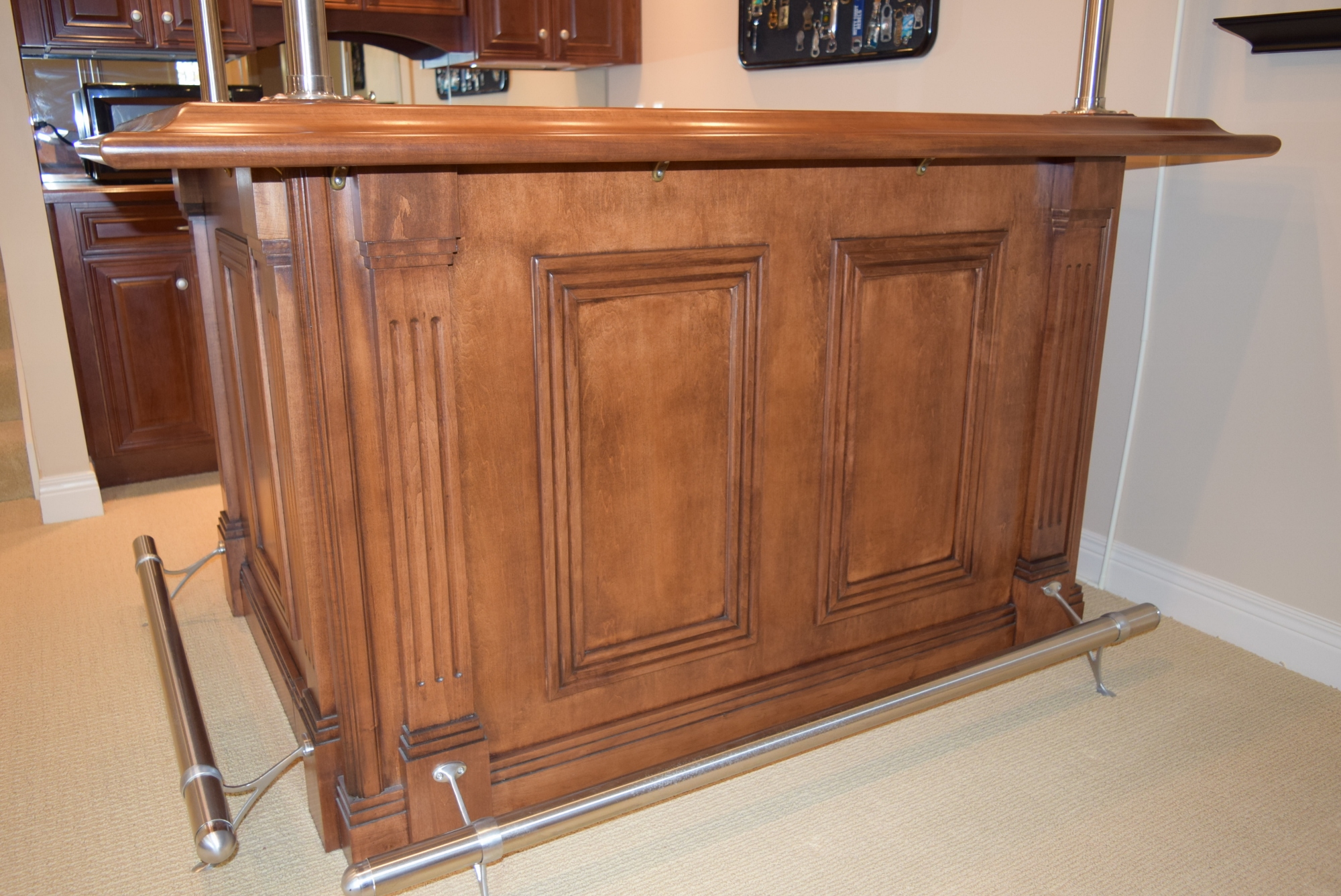 Indoor L-Shaped Bar Unit with Lighted Canopy