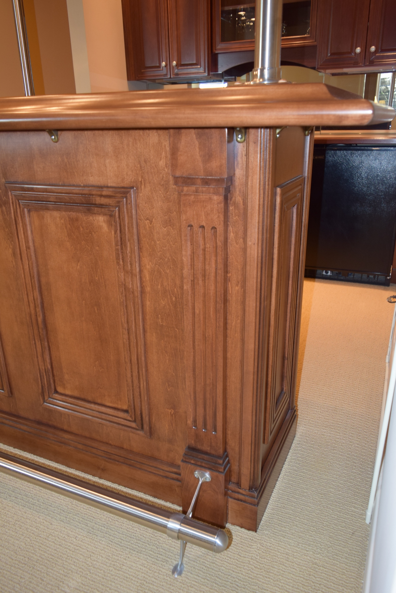 Indoor L-Shaped Bar Unit with Lighted Canopy