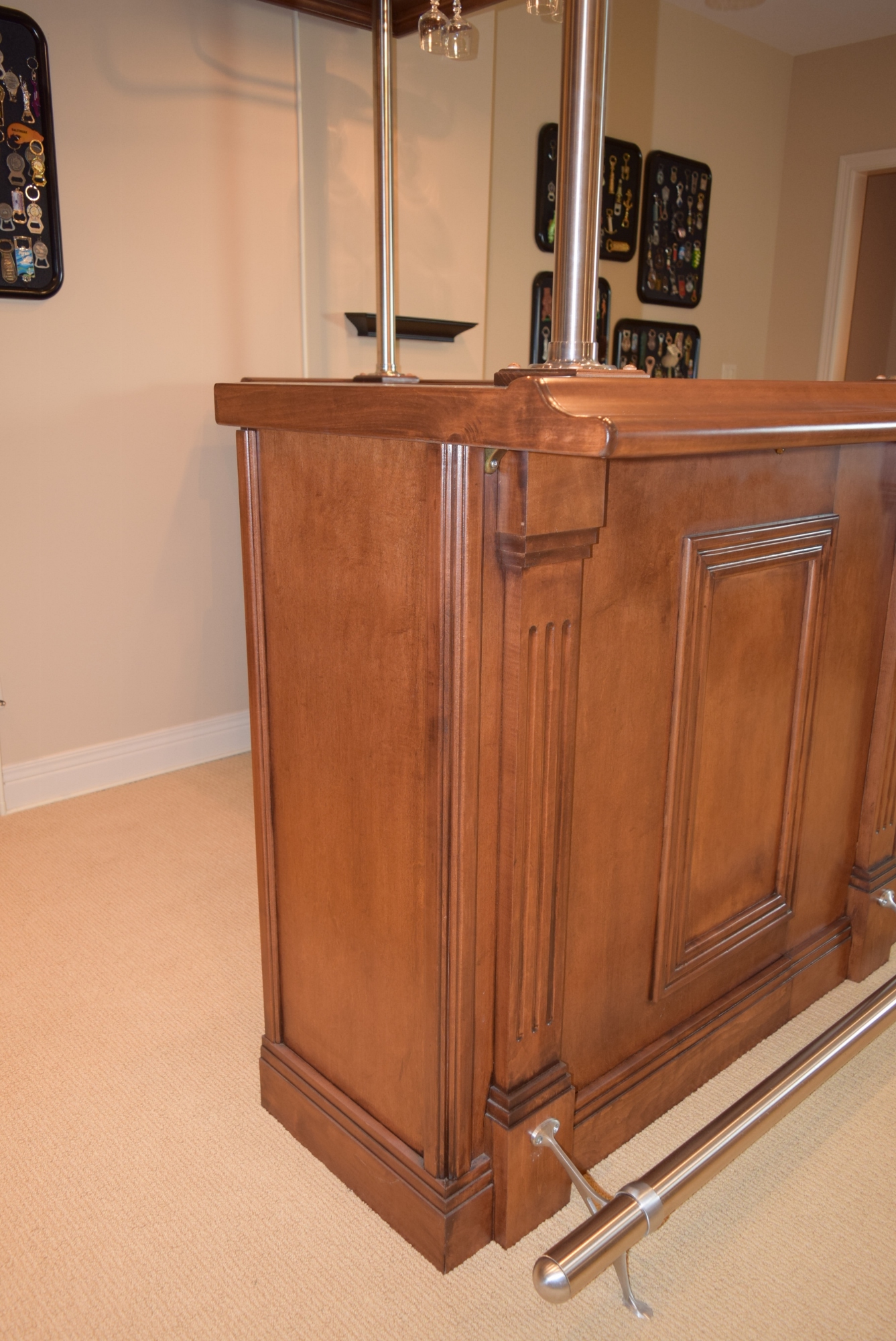 Indoor L-Shaped Bar Unit with Lighted Canopy