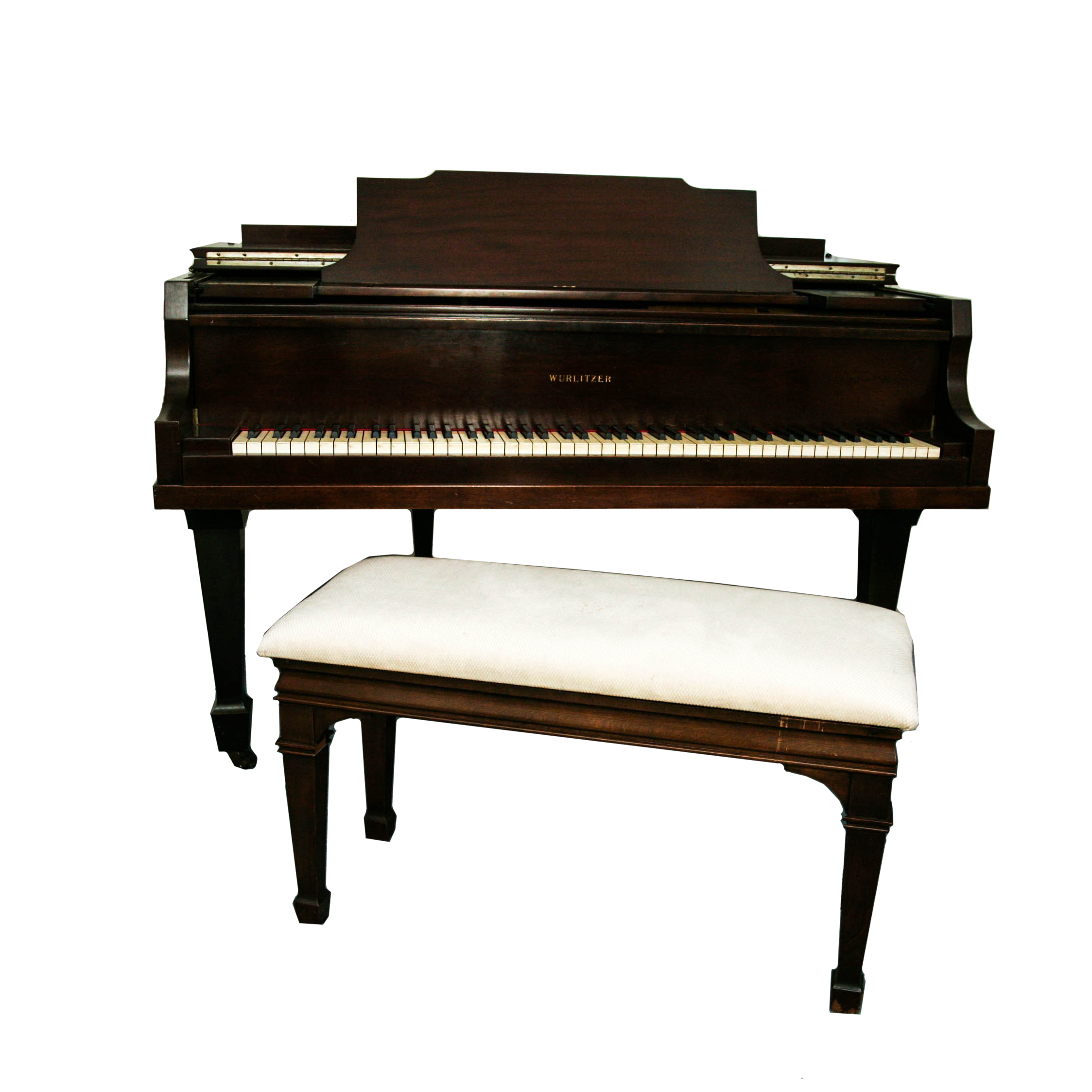 Vintage Wurlitzer De Kalb Baby Grand Piano with Ivory Keys