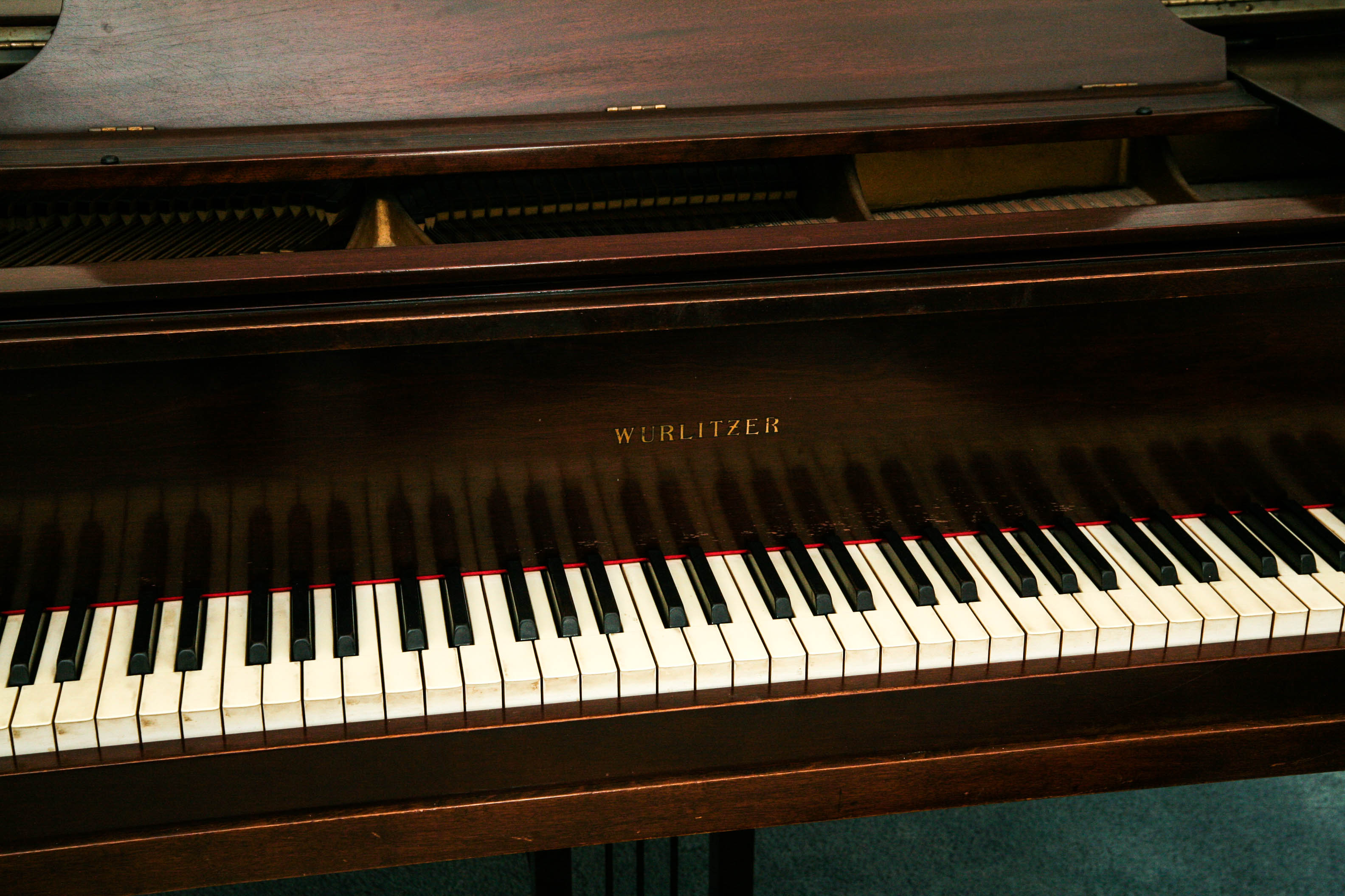Vintage Wurlitzer De Kalb Baby Grand Piano with Ivory Keys
