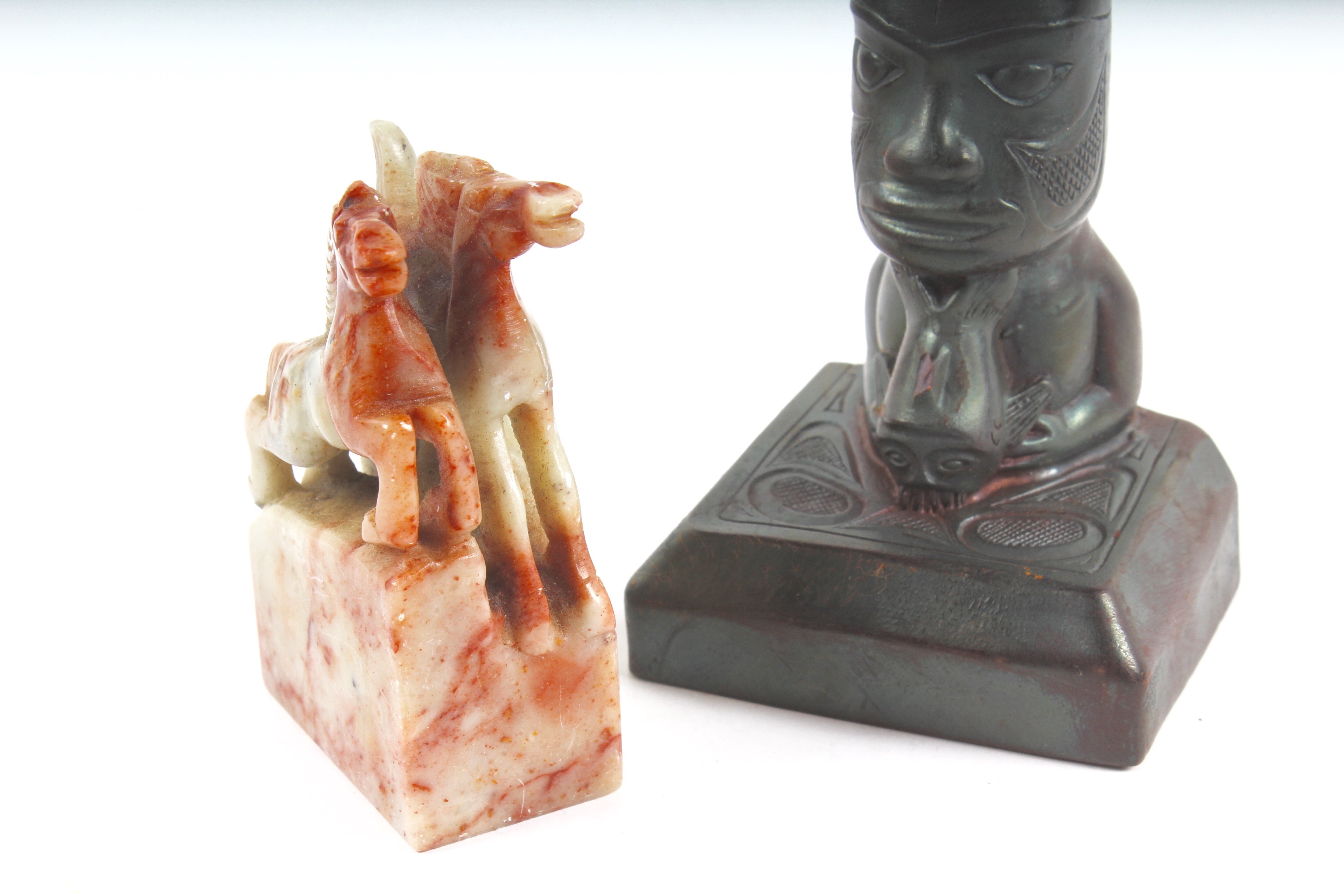 Totem Pole  and Horses Sculptures