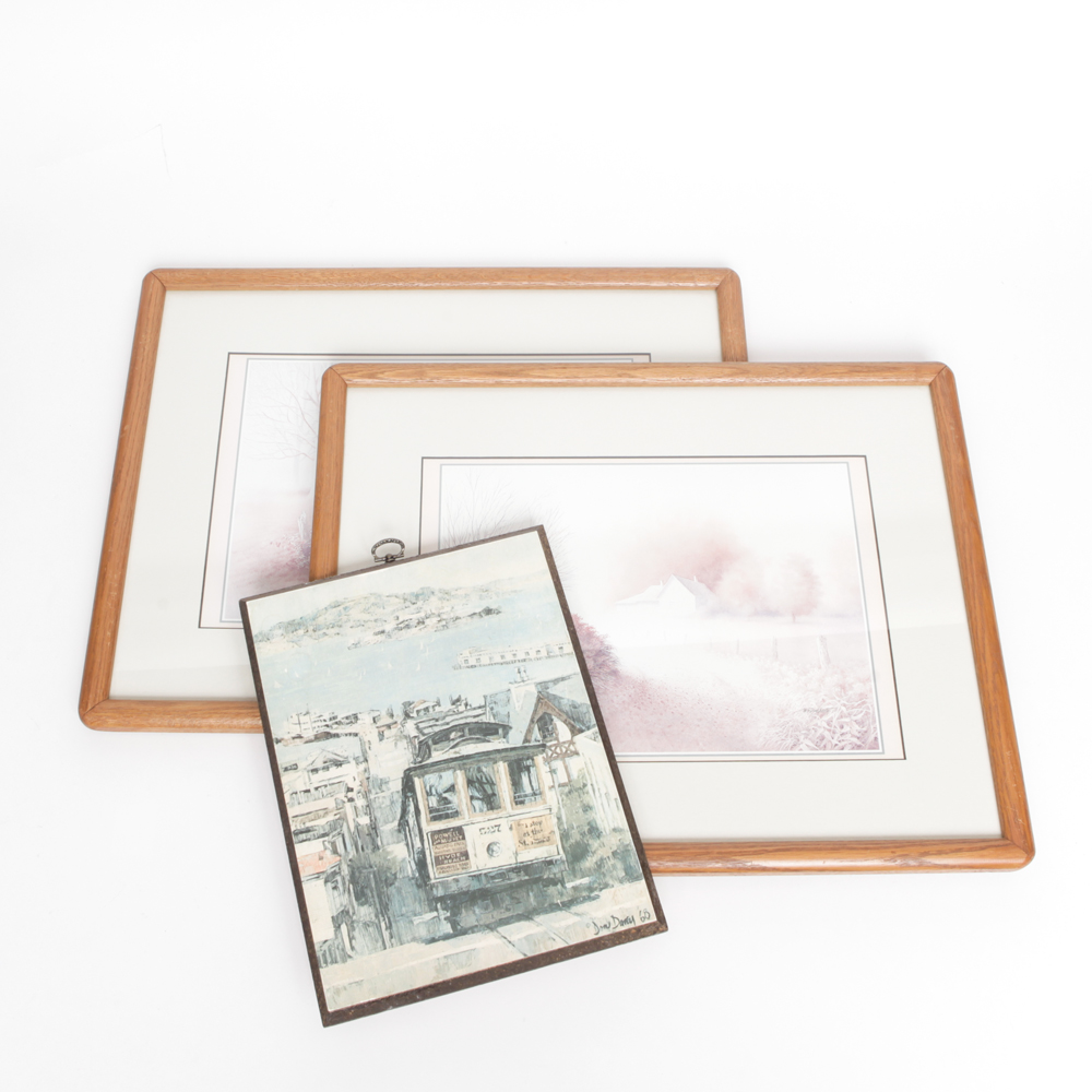 Collection of Framed Landscape Artwork