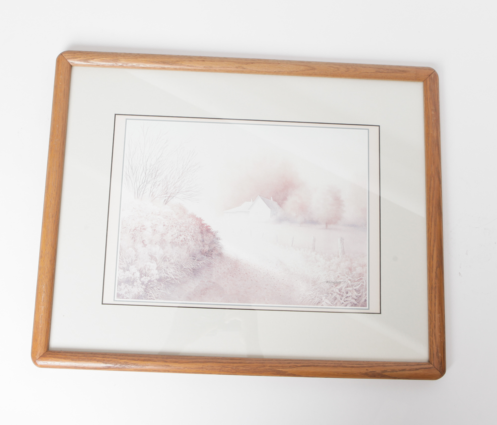 Collection of Framed Landscape Artwork
