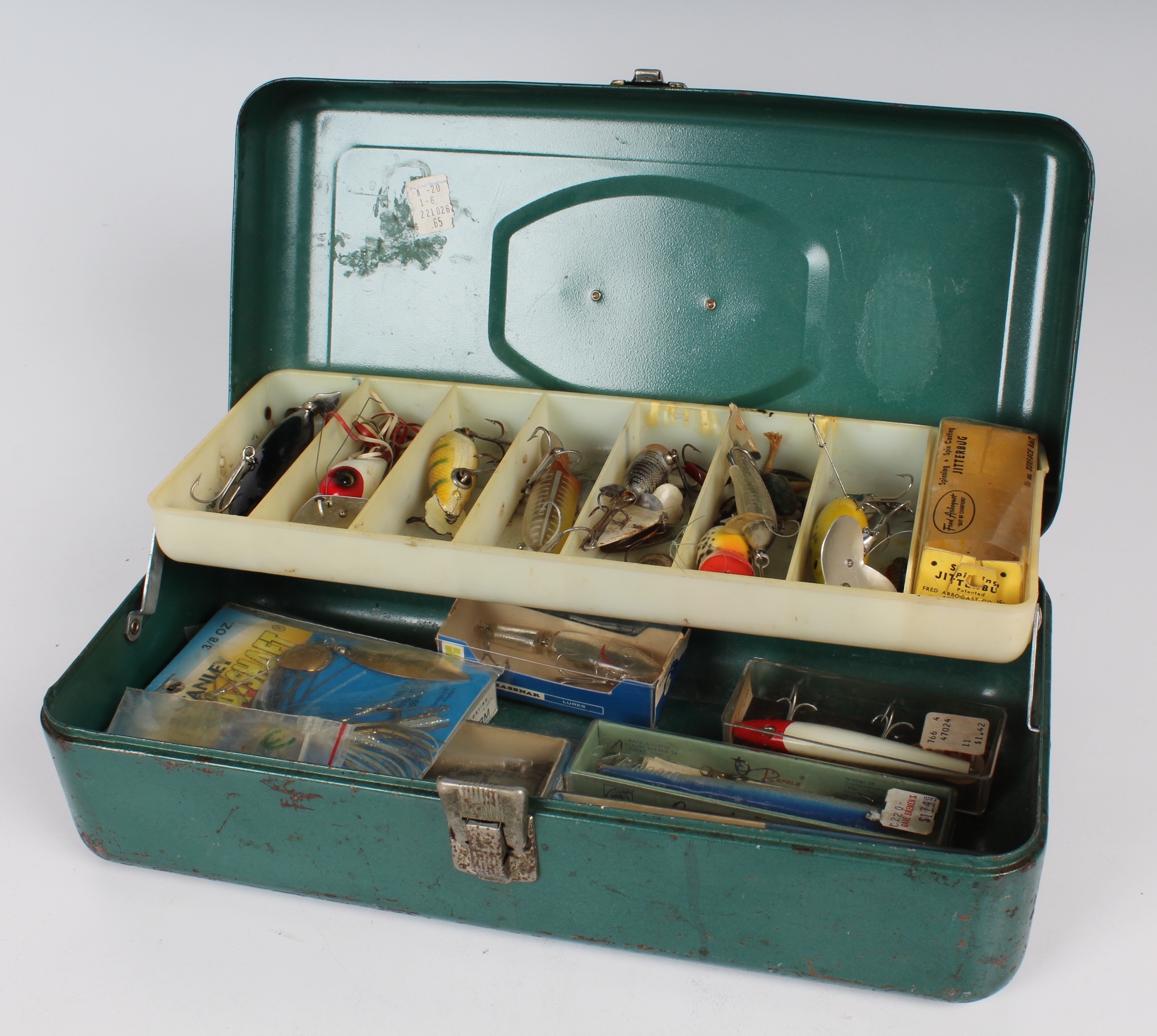 Vintage Fishing Tackle Box and Tackle