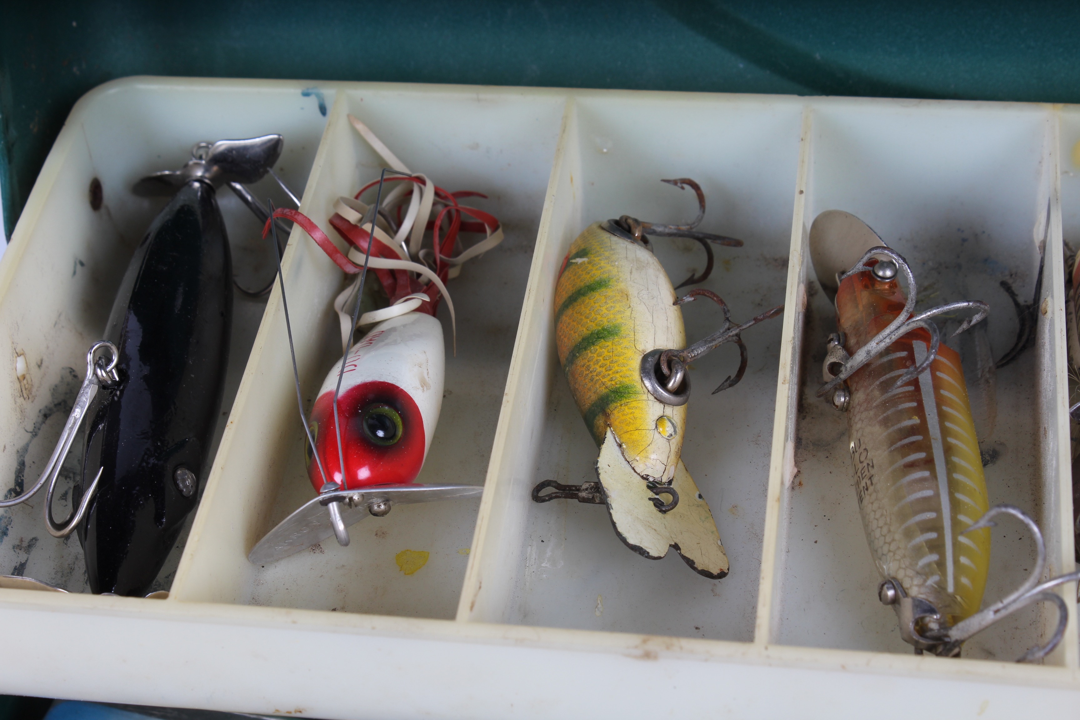 Vintage Fishing Tackle Box and Tackle