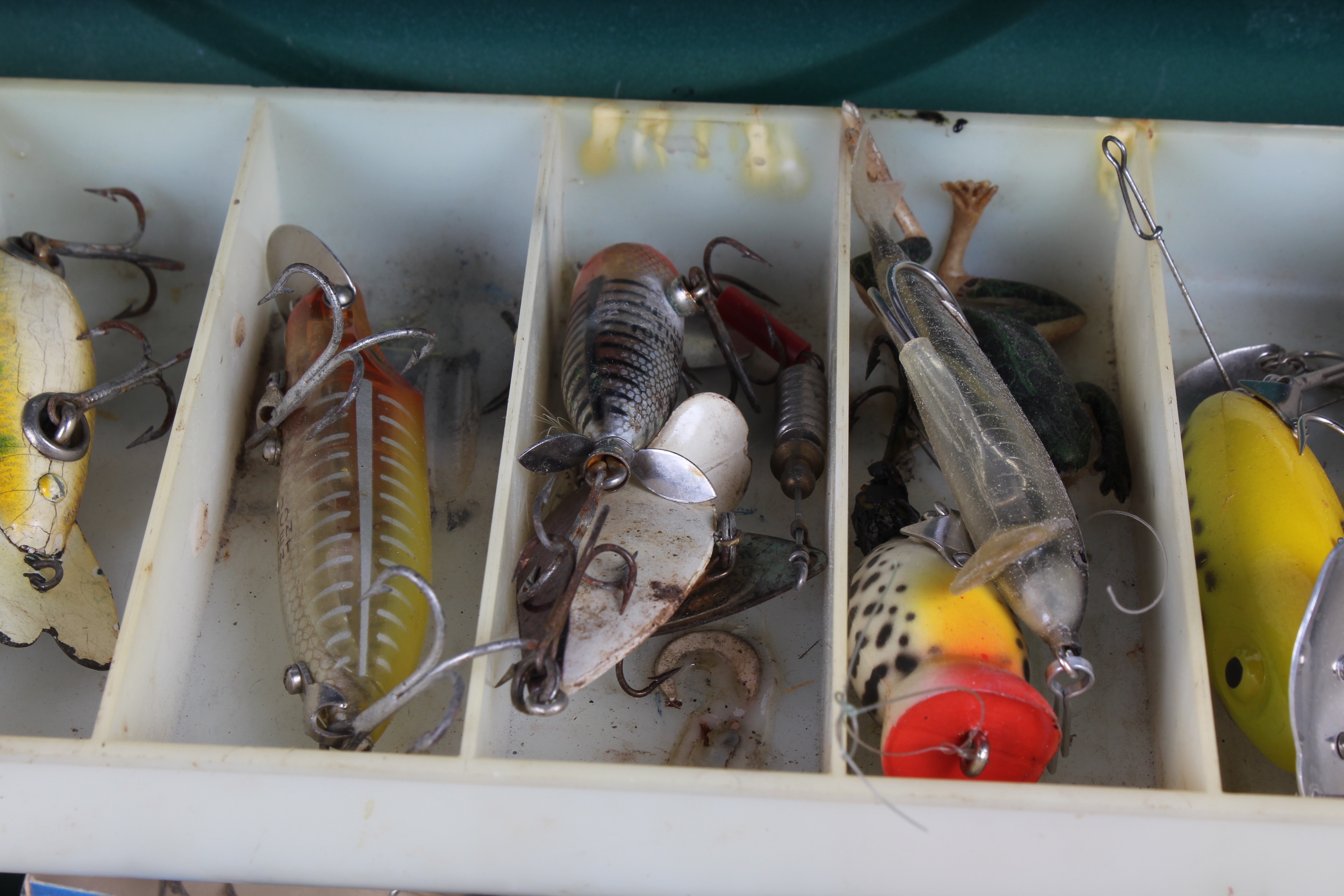 Vintage Fishing Tackle Box and Tackle