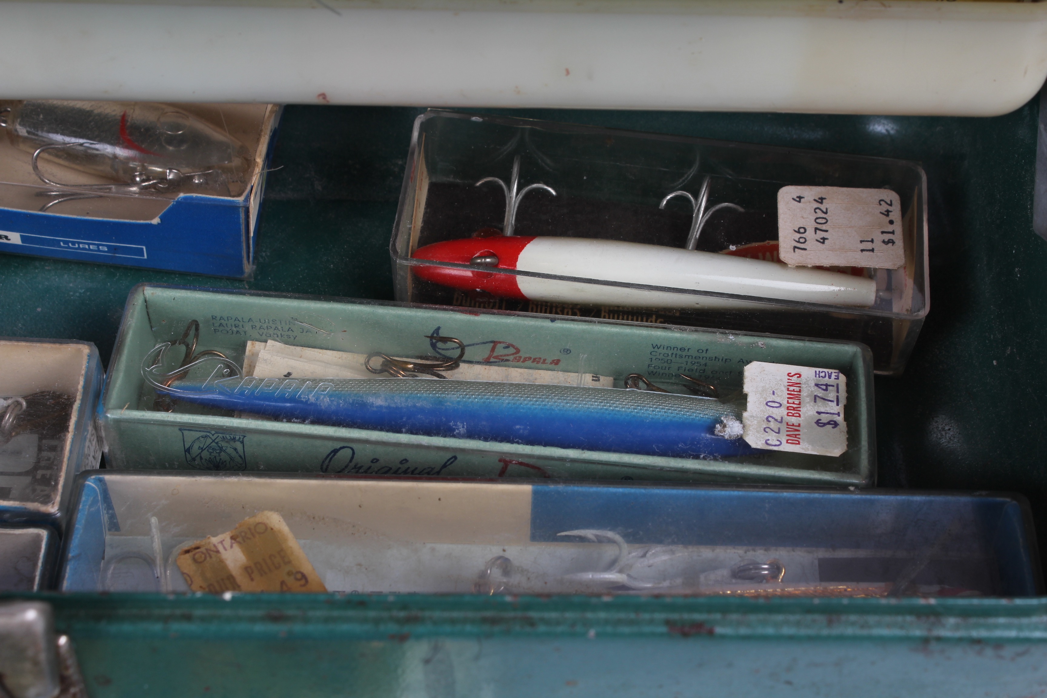 Vintage Fishing Tackle Box and Tackle