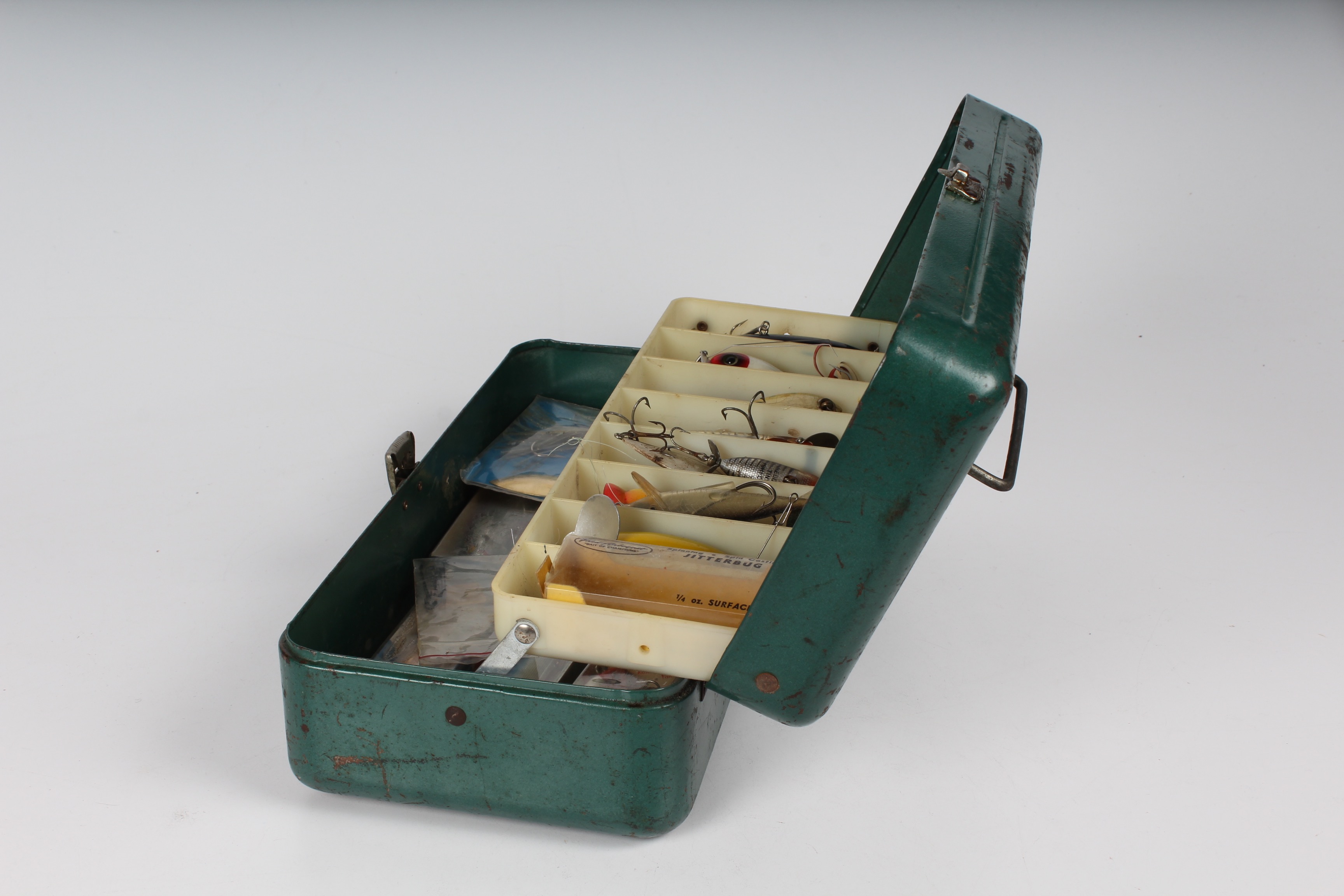 Vintage Fishing Tackle Box and Tackle