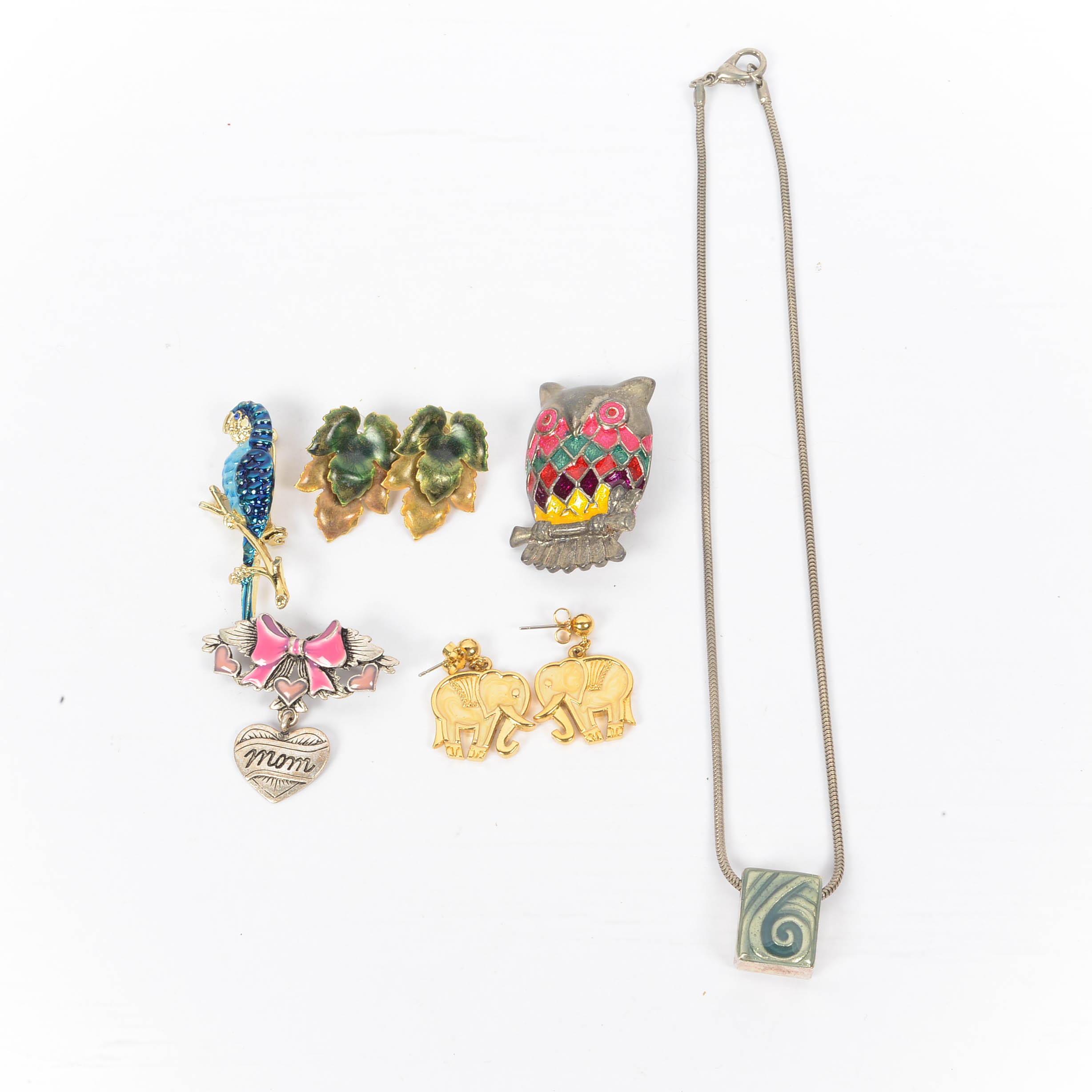Mid Century and Contemporary Enamel Jewelry Selection