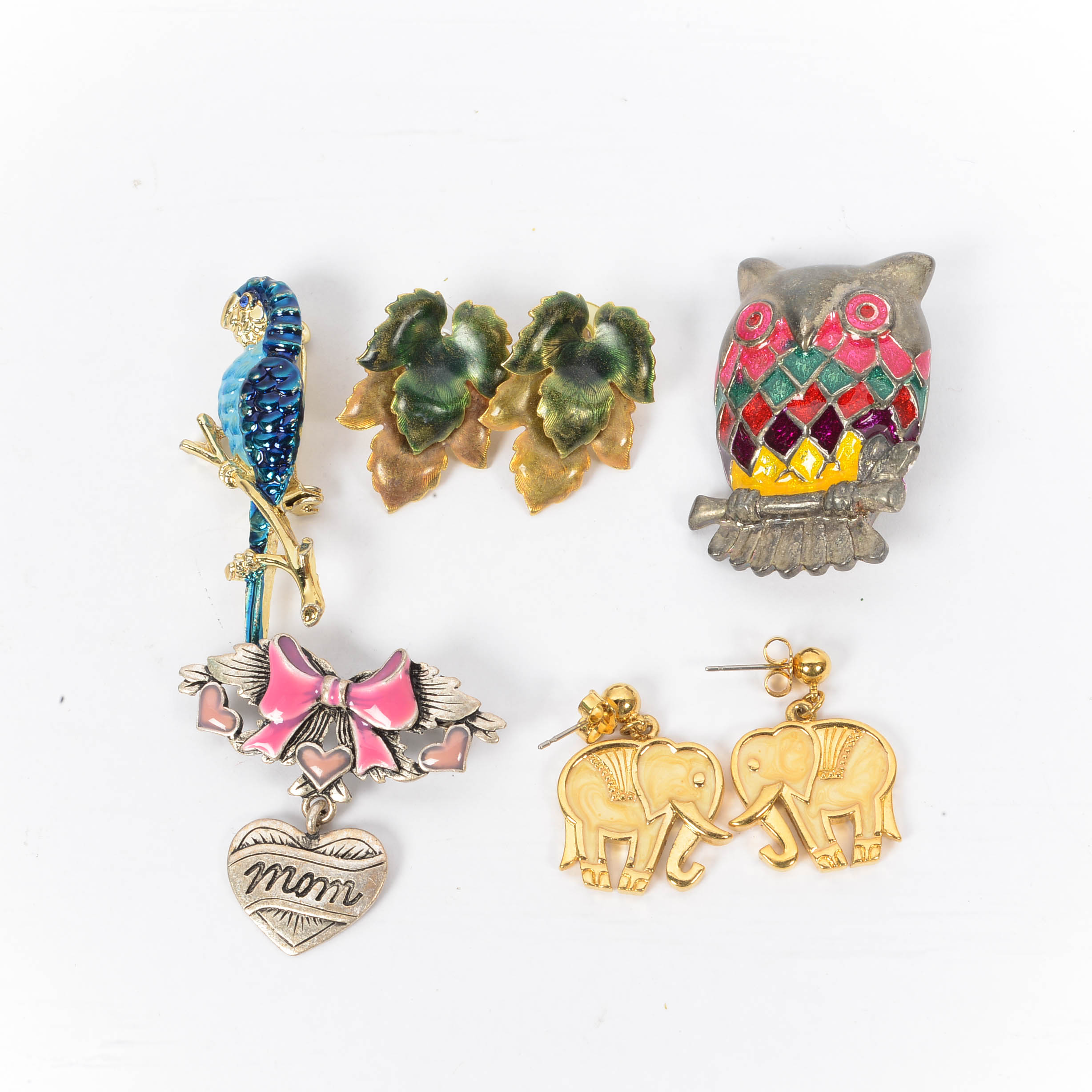 Mid Century and Contemporary Enamel Jewelry Selection