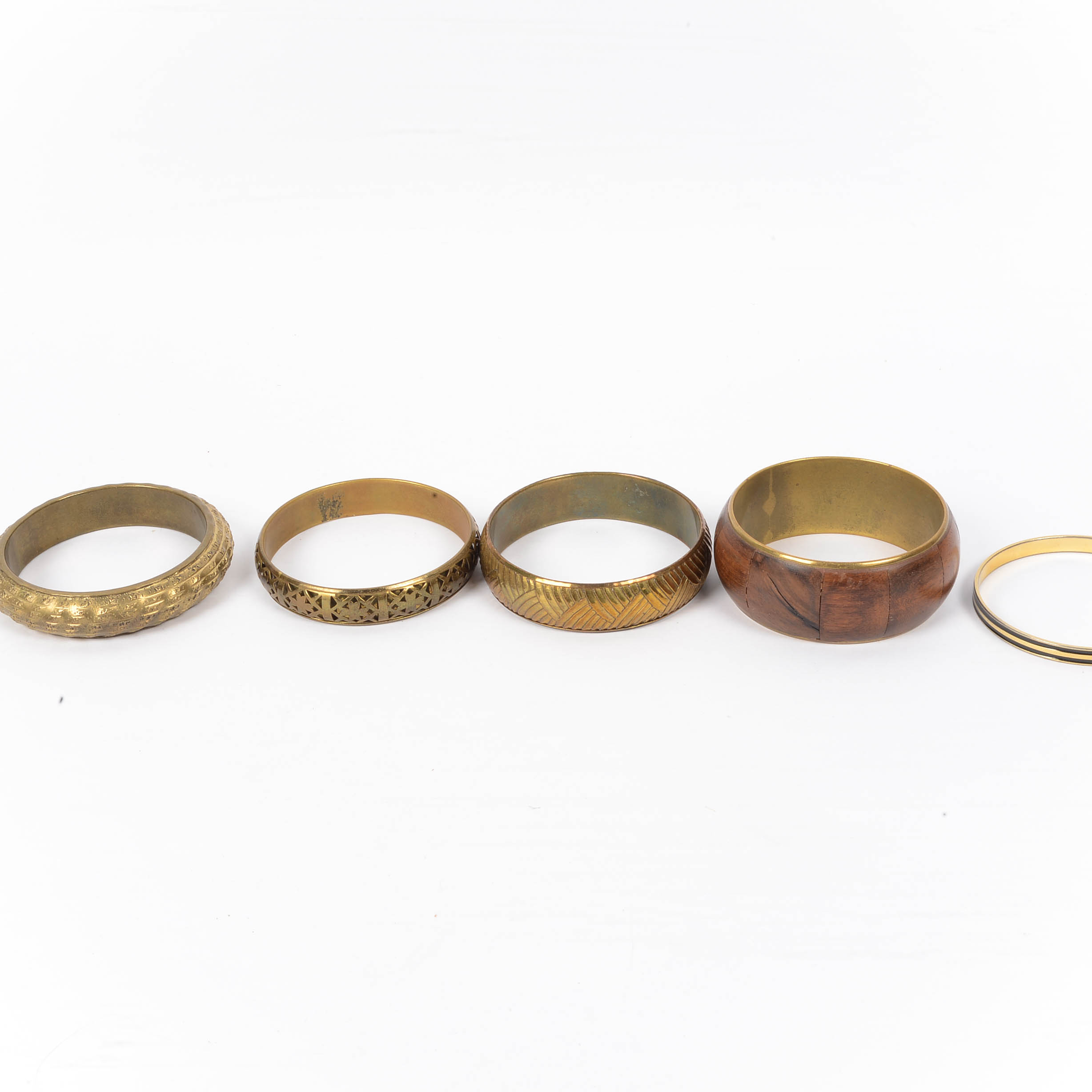 Mid Century Brass Bangle Group