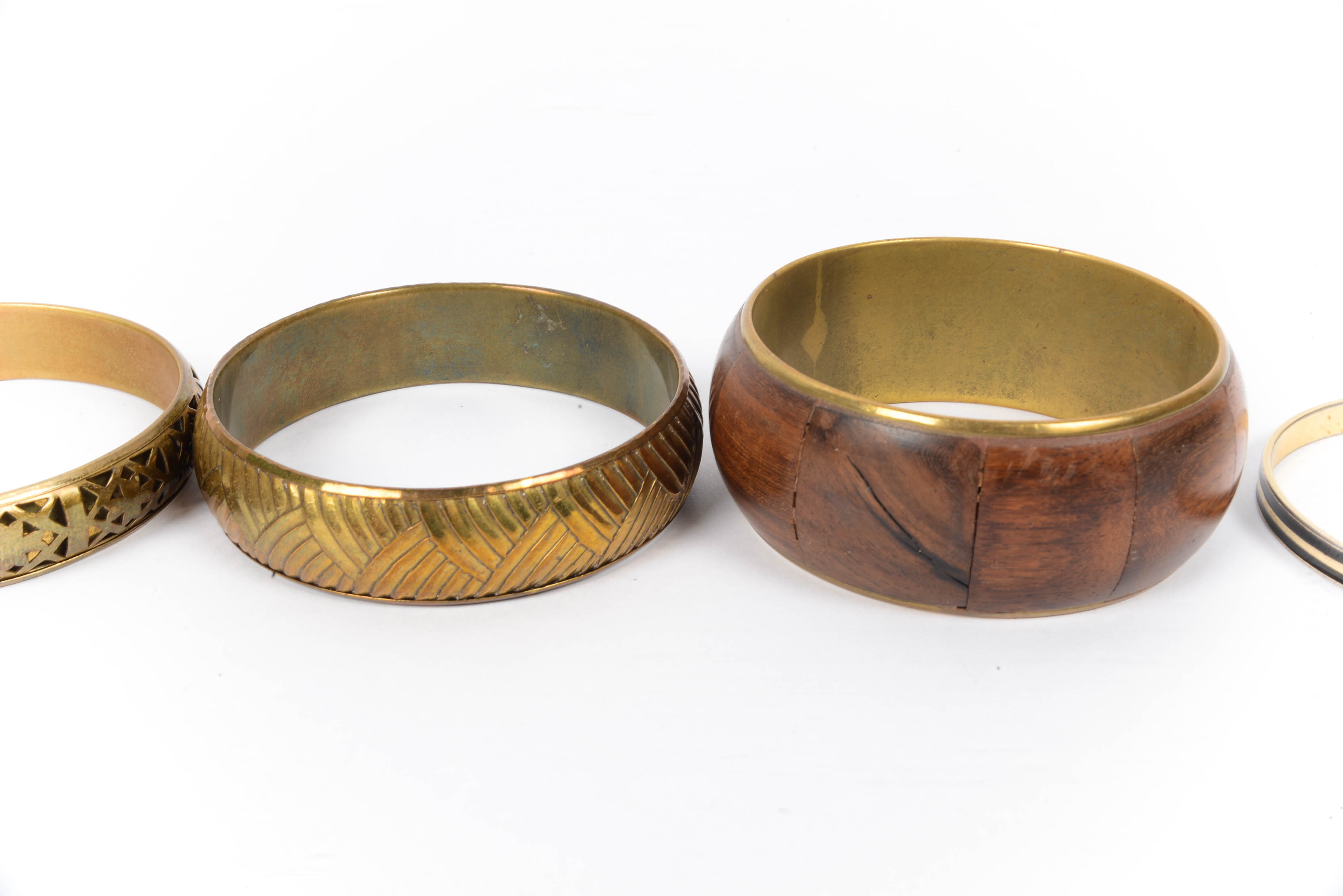 Mid Century Brass Bangle Group