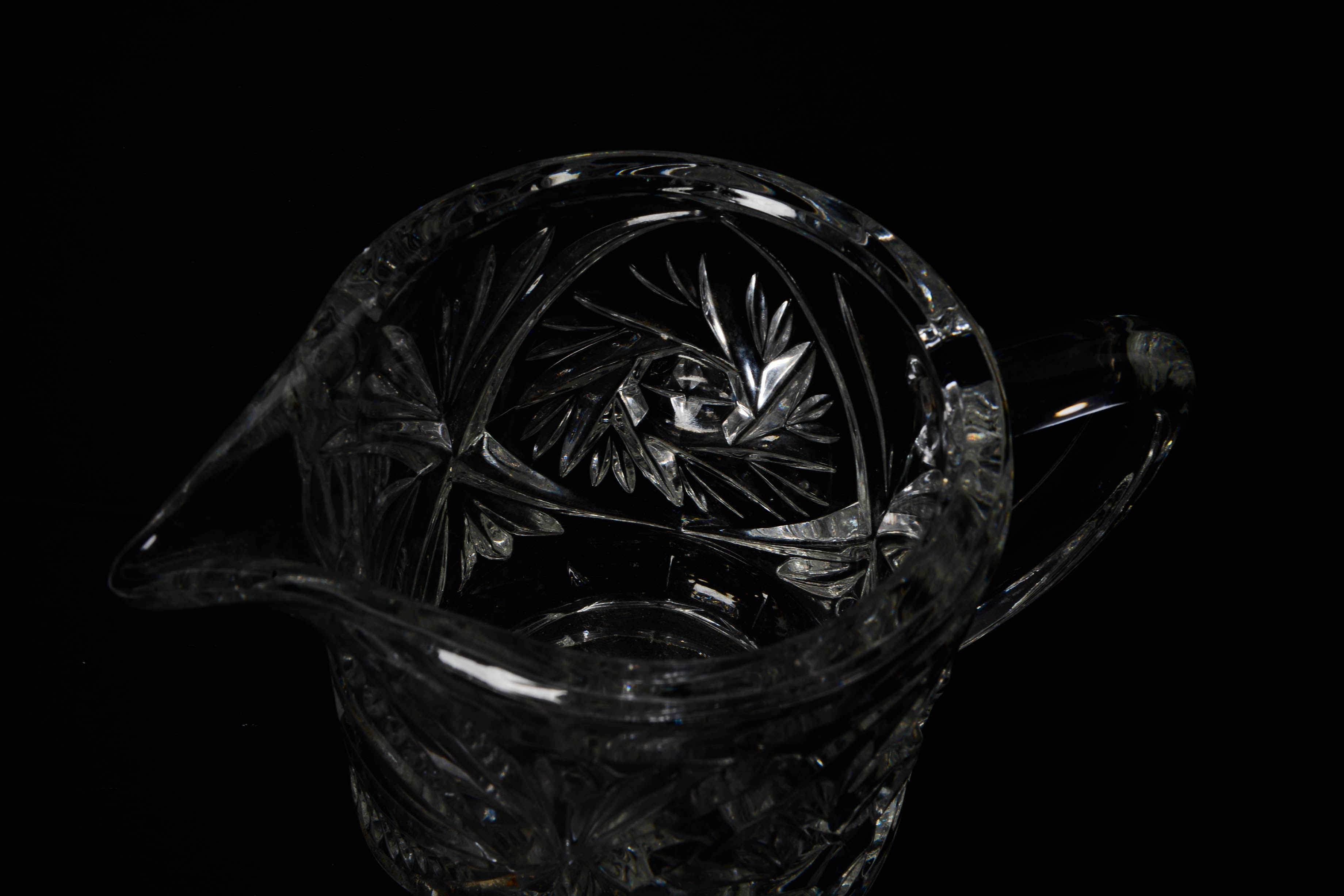 Crystal Group - Hand Cut Pitcher, Open Sugar and Creamer Plus