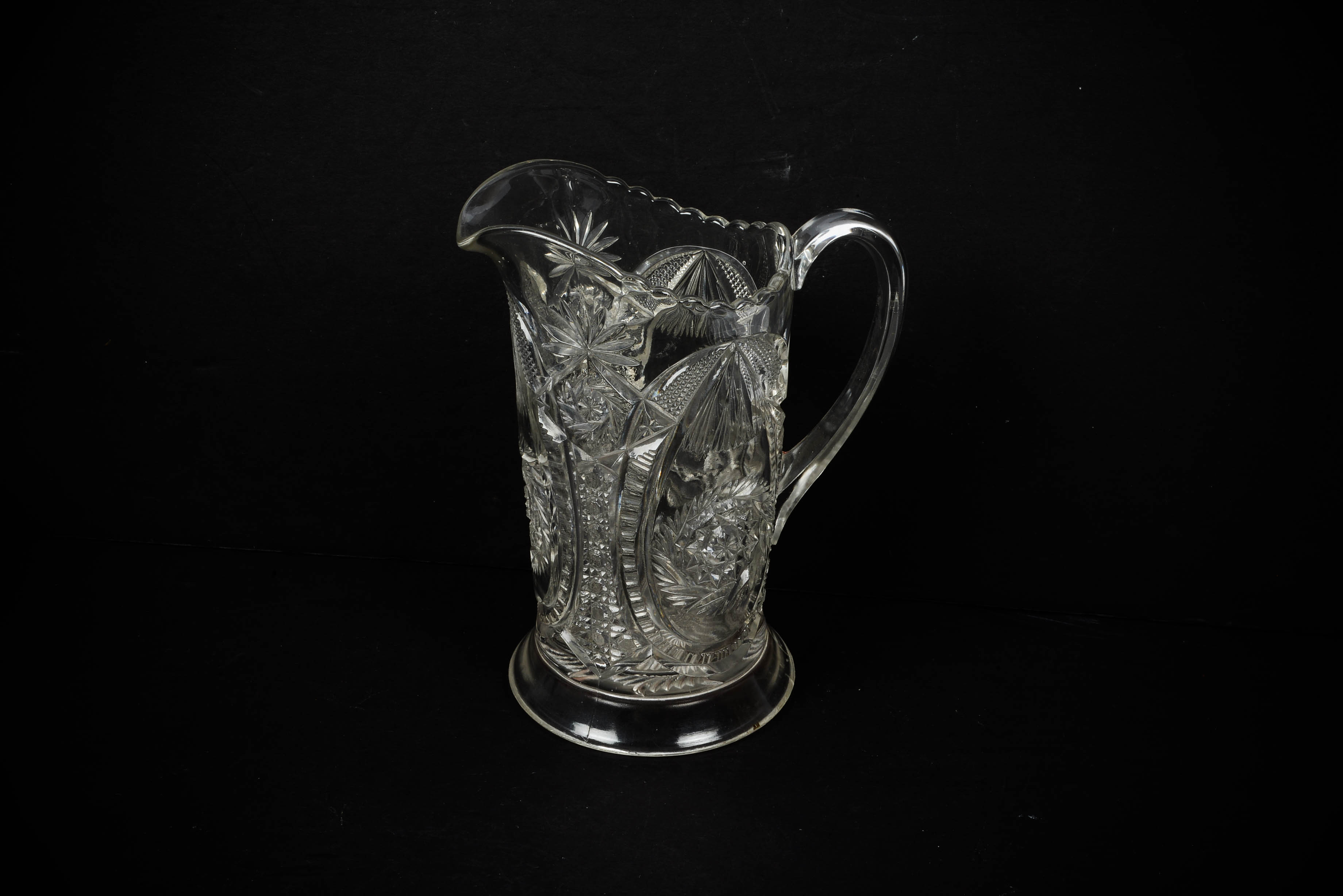 EAPG Group - Hand Cut Pitcher and Six Cordial Glasses