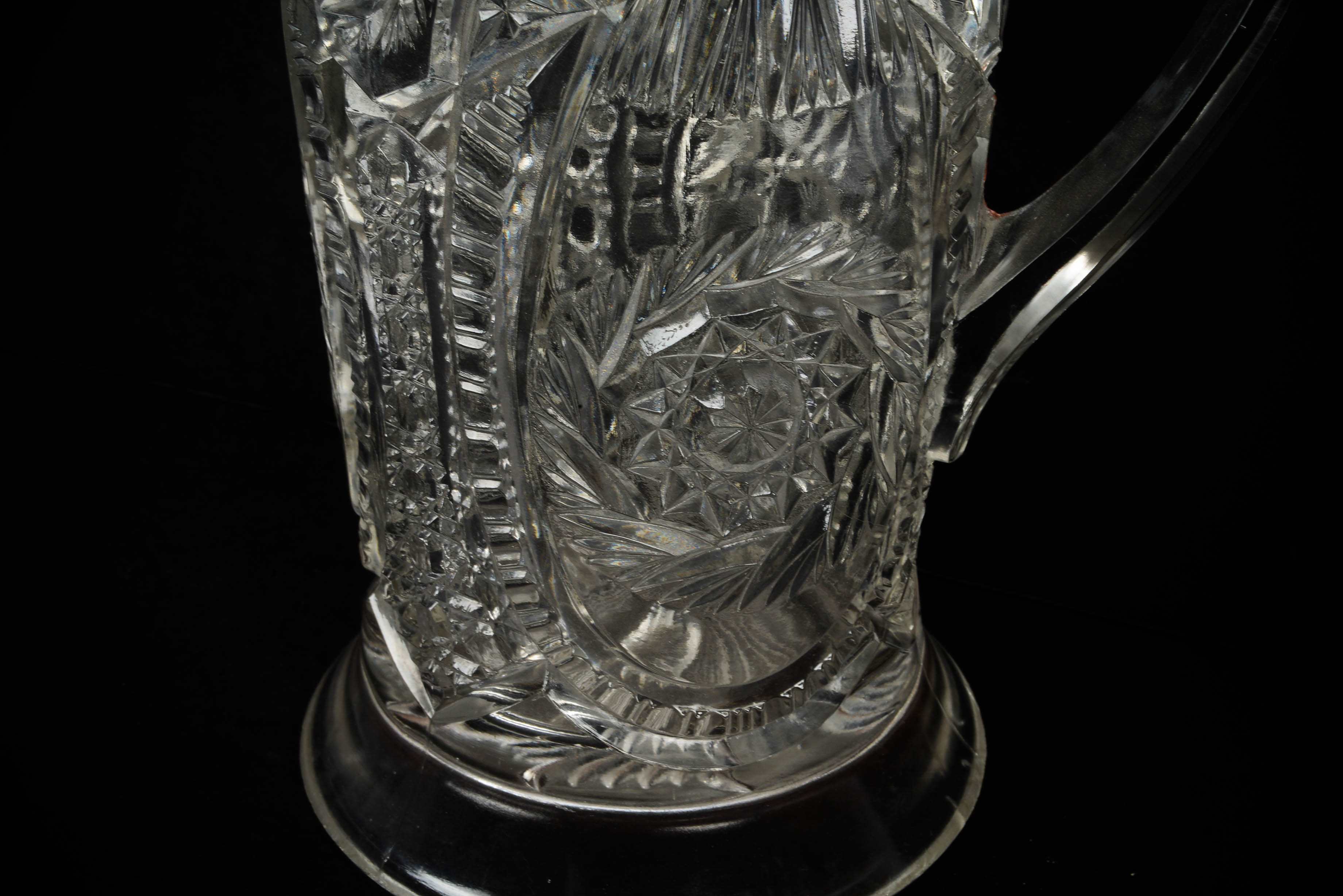 EAPG Group - Hand Cut Pitcher and Six Cordial Glasses