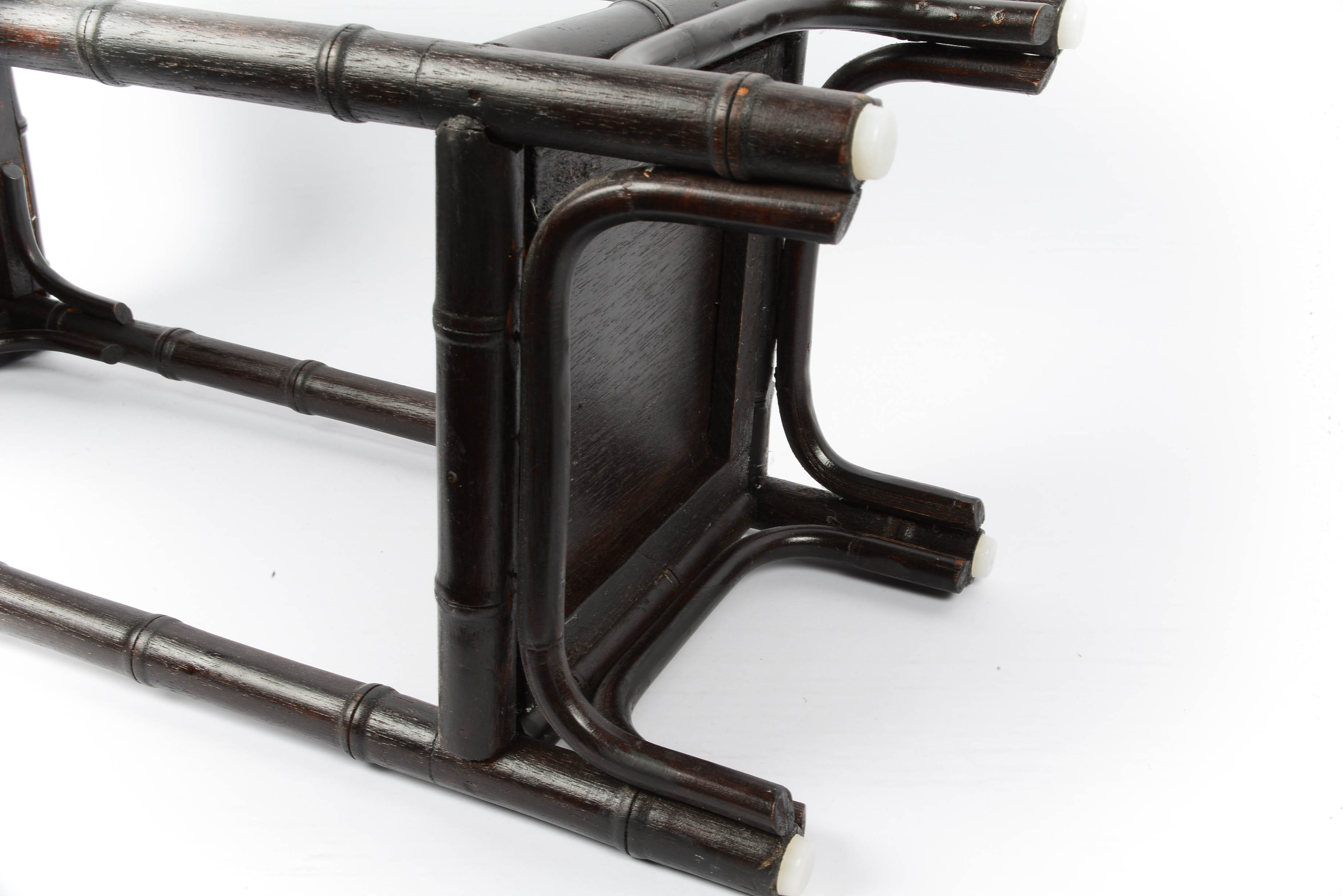 Vintage Ebonized Faux Bamboo Plant Stand