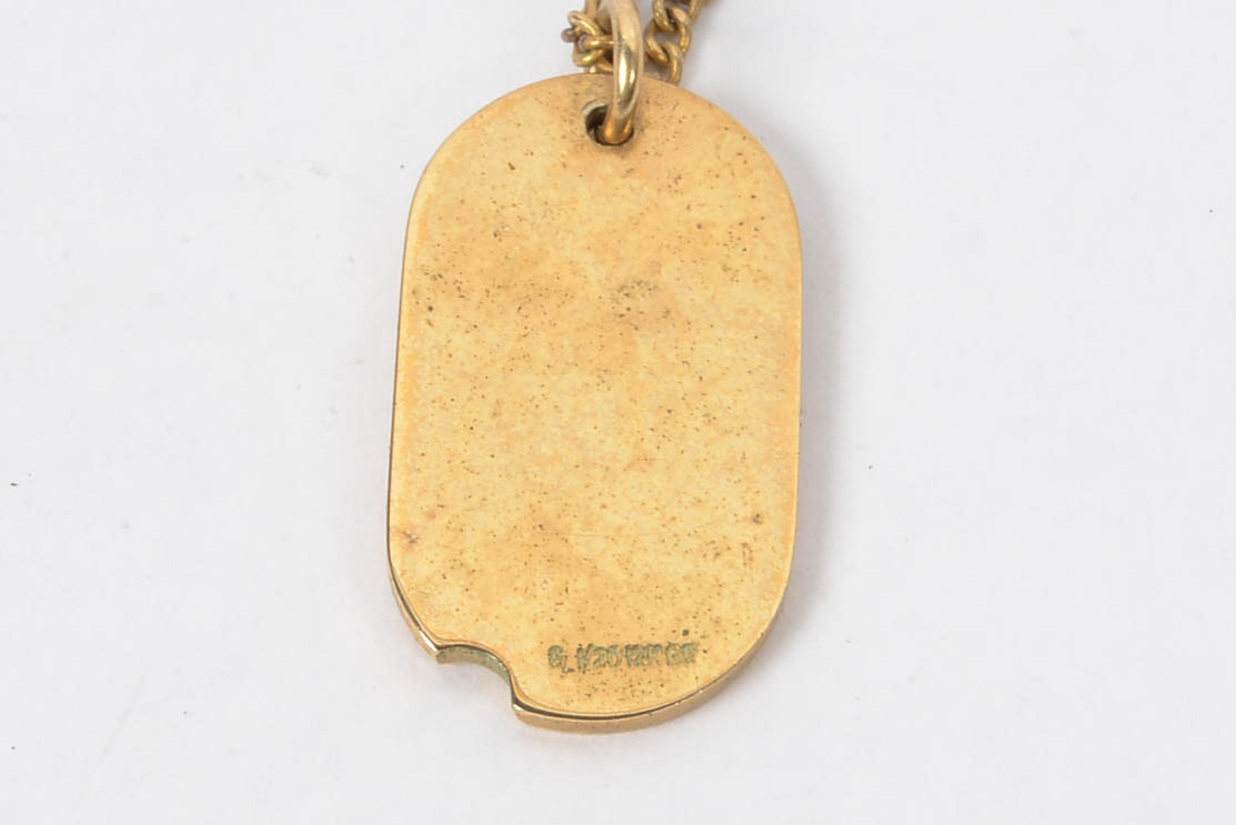 12 K Gold Filled Diamond Pendant on 14K Gold Filled 20" Chain