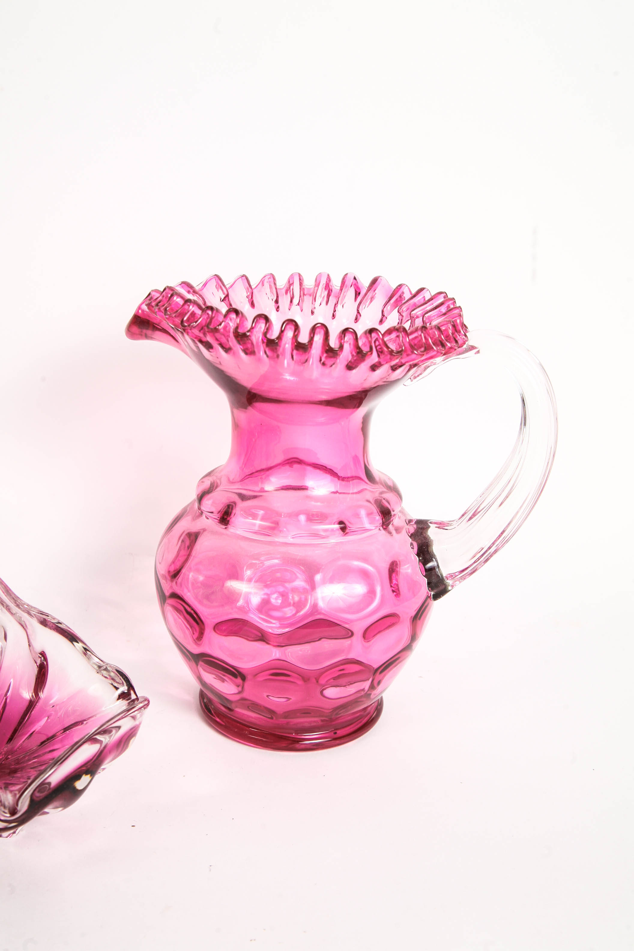 Trio of Pink Glass Items