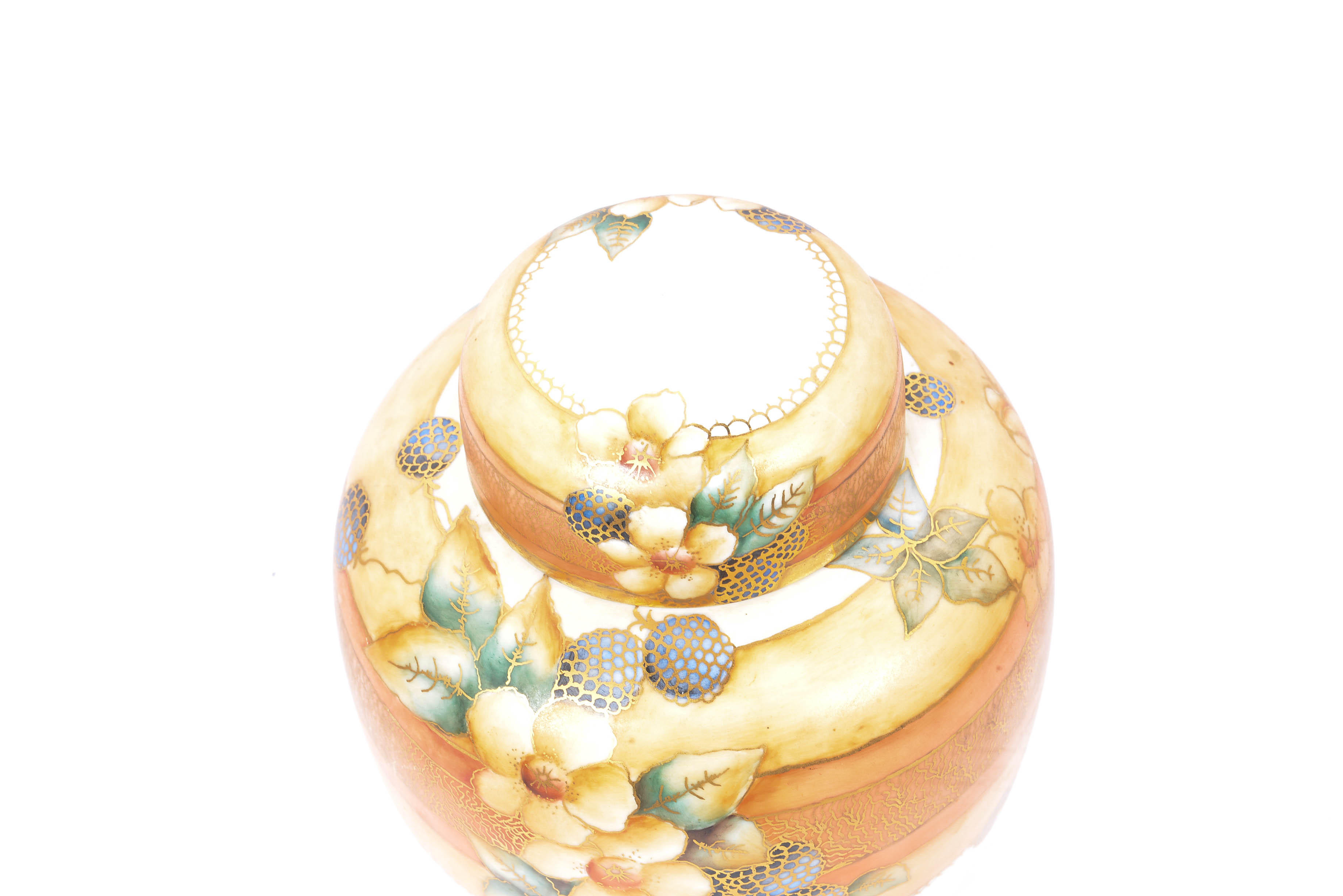 Kaiser Hand Painted Gold Gilt AOG Jar with a Capped Dome Lid from West Germany