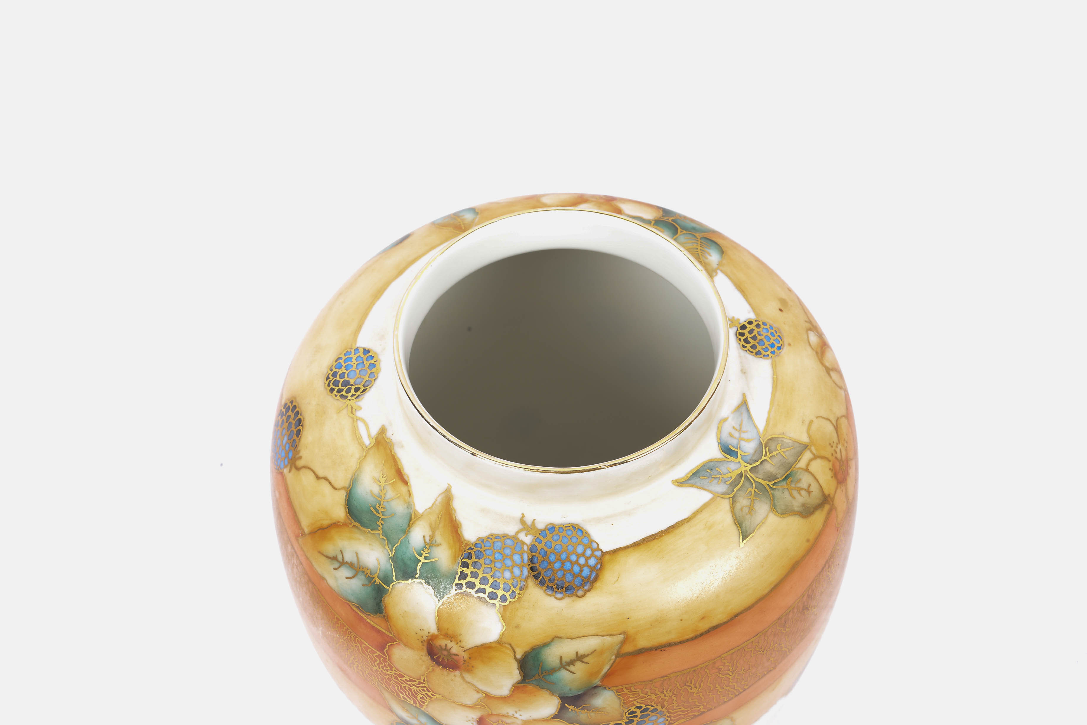 Kaiser Hand Painted Gold Gilt AOG Jar with a Capped Dome Lid from West Germany