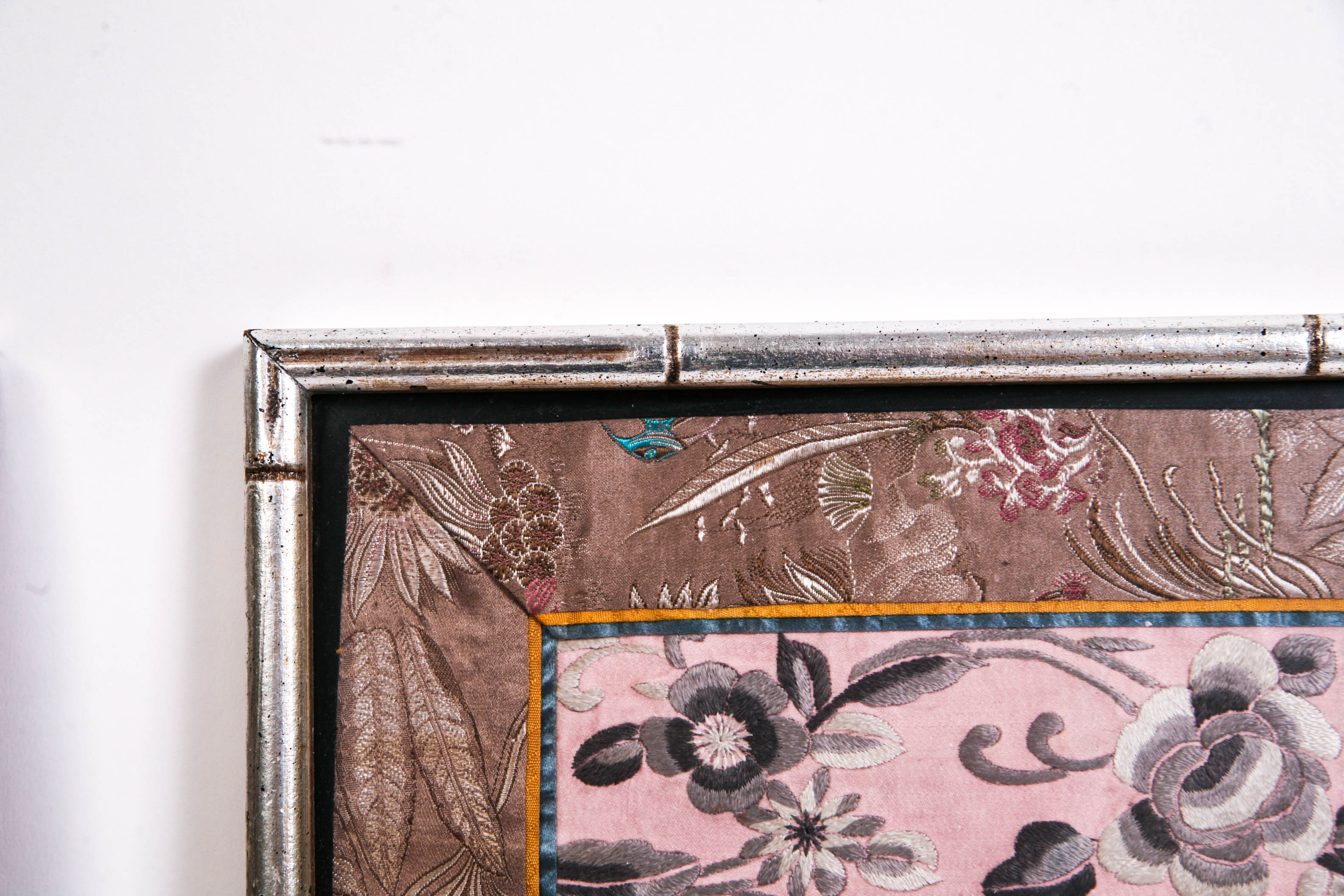 Pair of Framed Chinese Embroidered Panels