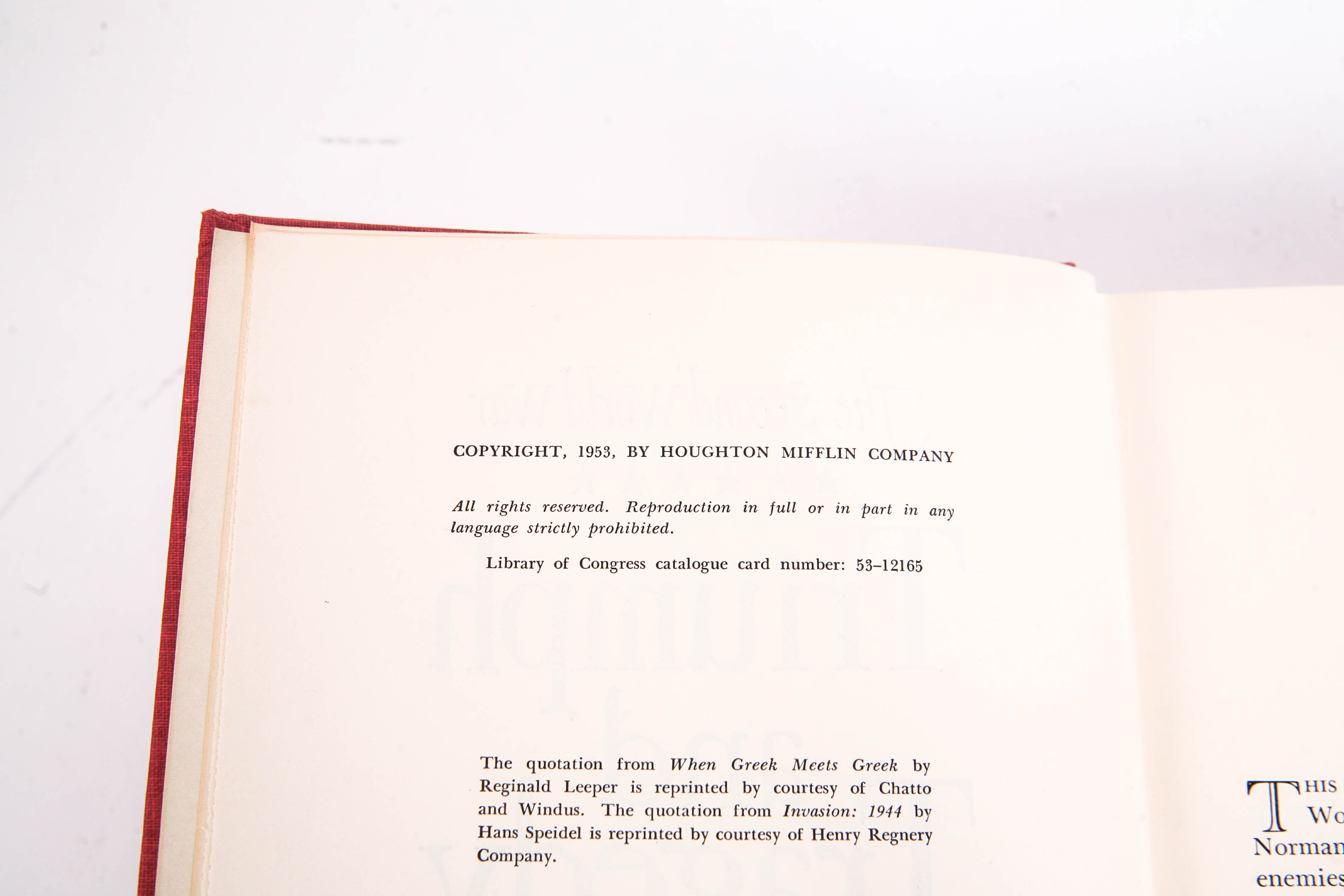 Complete Set of 1948-55 "The Second World War" Series by Winston Churchill