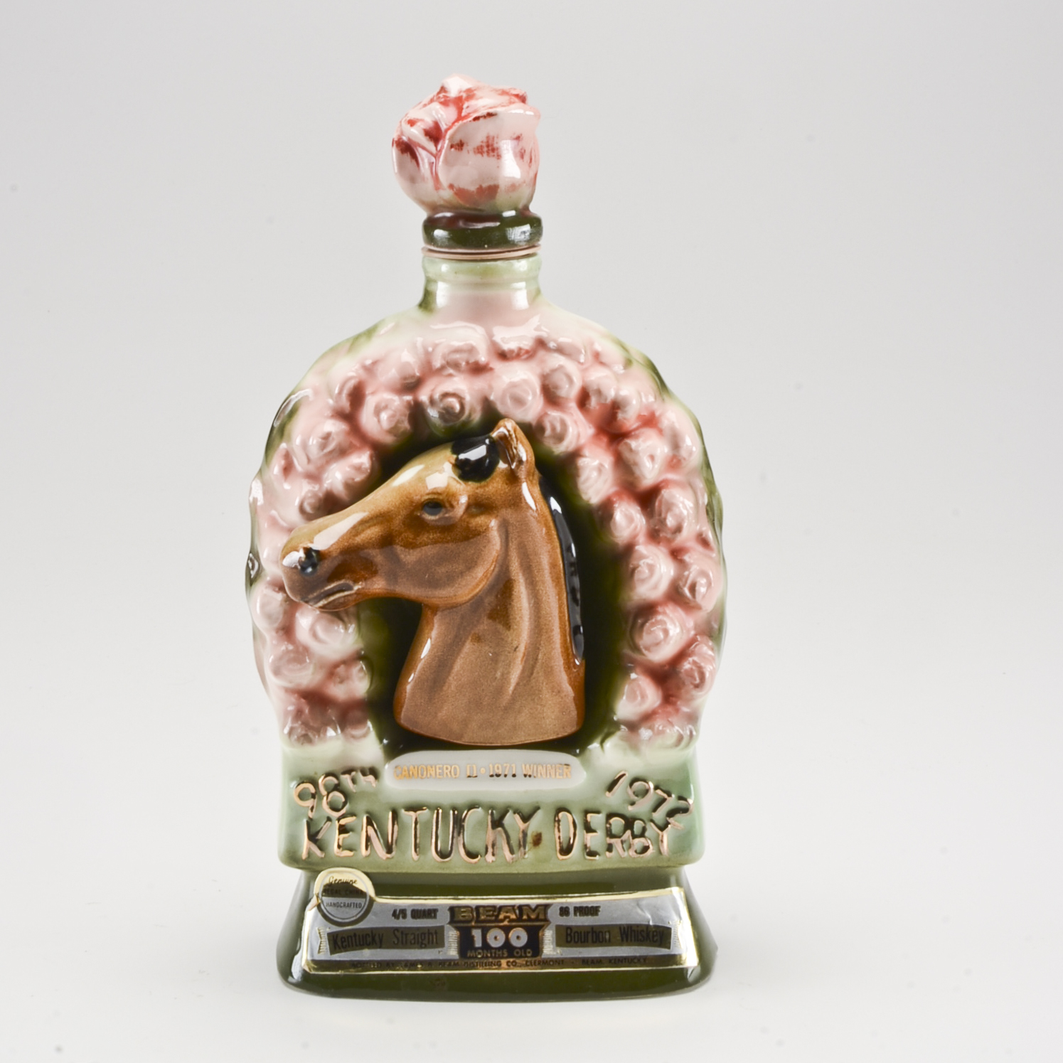1972 Canonero II Jim  Beam Kentcky Derby  Regal China Whiskey Decanter
