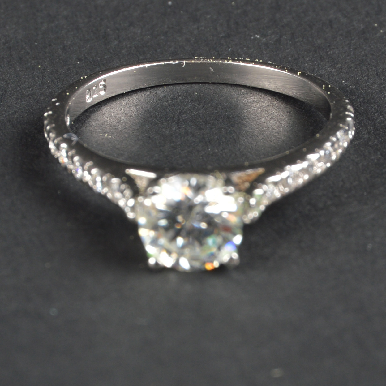 Sterling Silver and Cubic Zirconium Engagement Ring