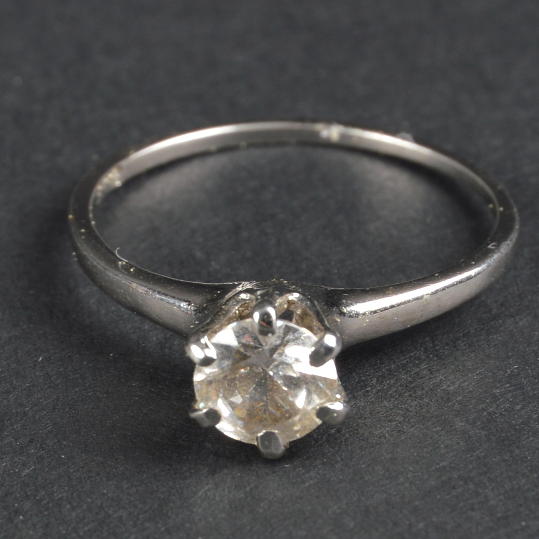 Sterling Silver Engagement Ring with Stone