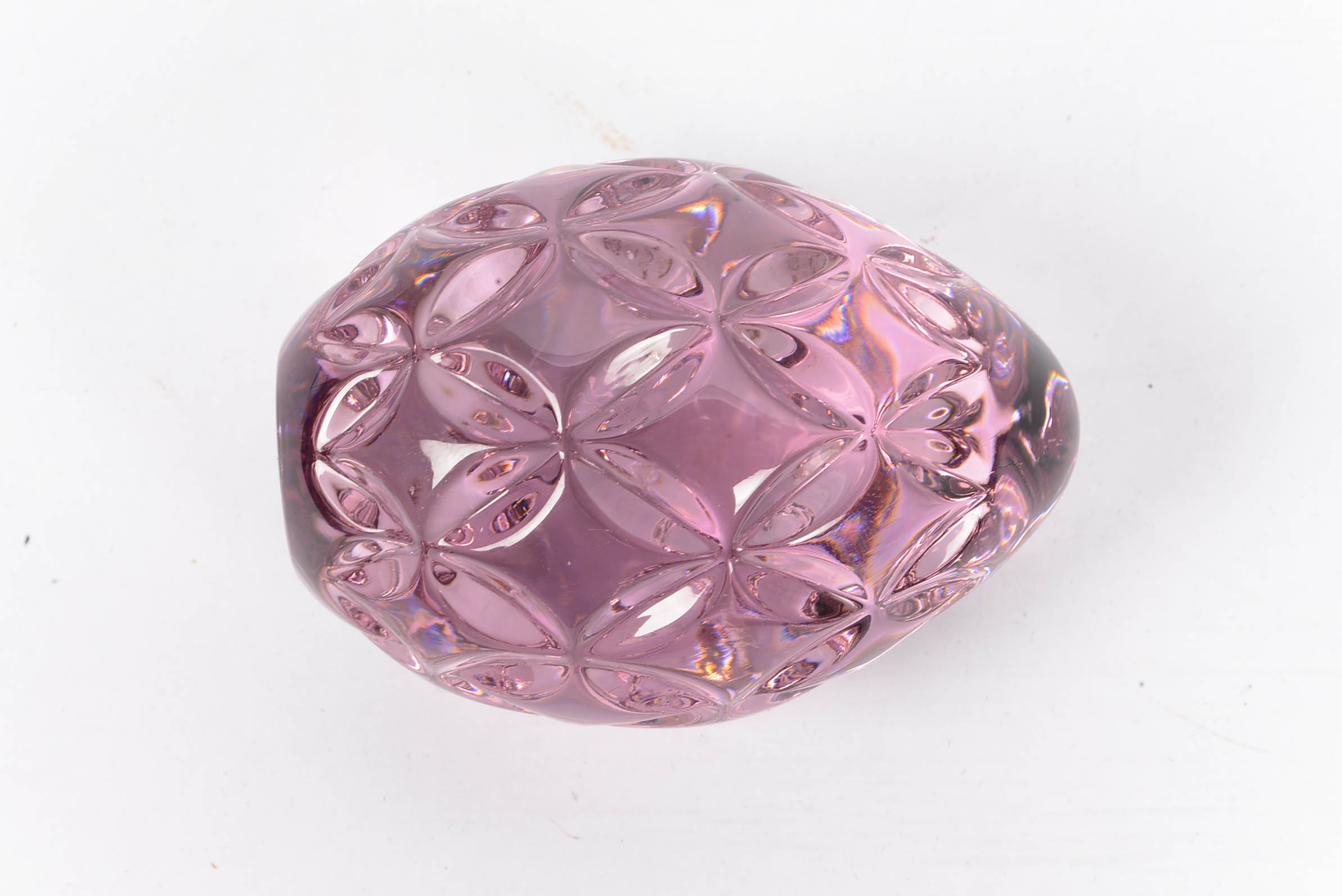 Signed Irish Waterford Amethyst Egg Paperweight Model PP541