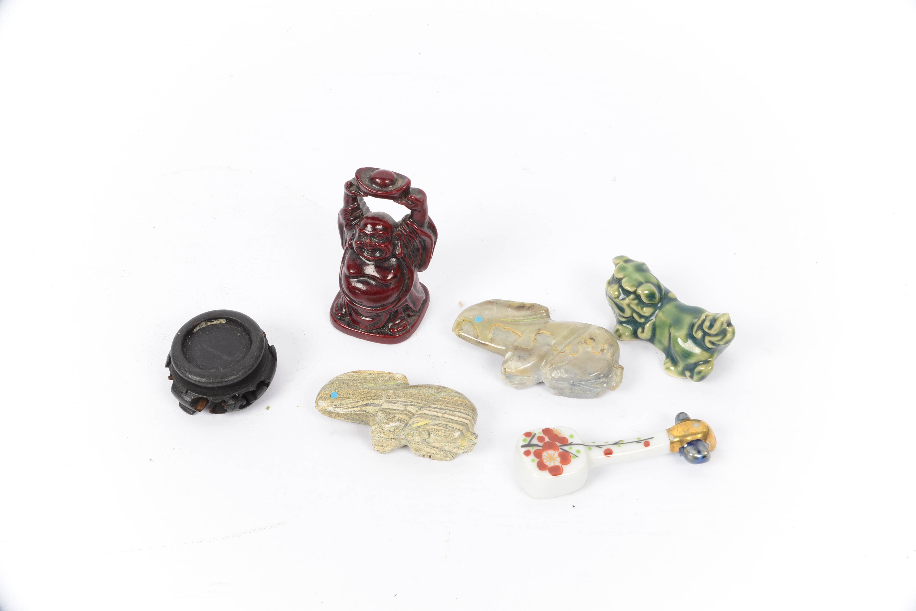 Asian Group - Rosewood Buddha, Granite Rabbits and More