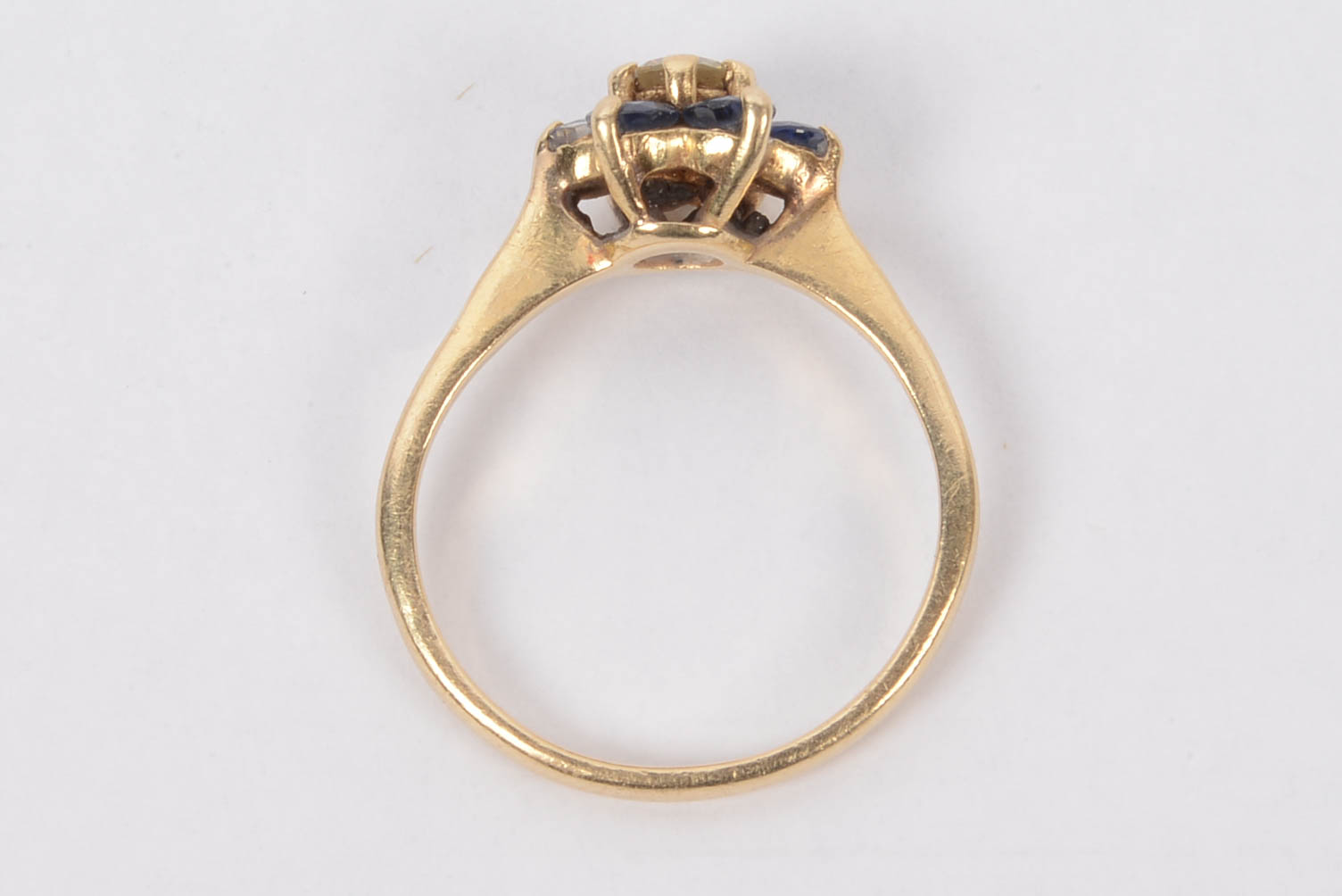 Ladies 14K Gold Sapphire and Diamond Ring