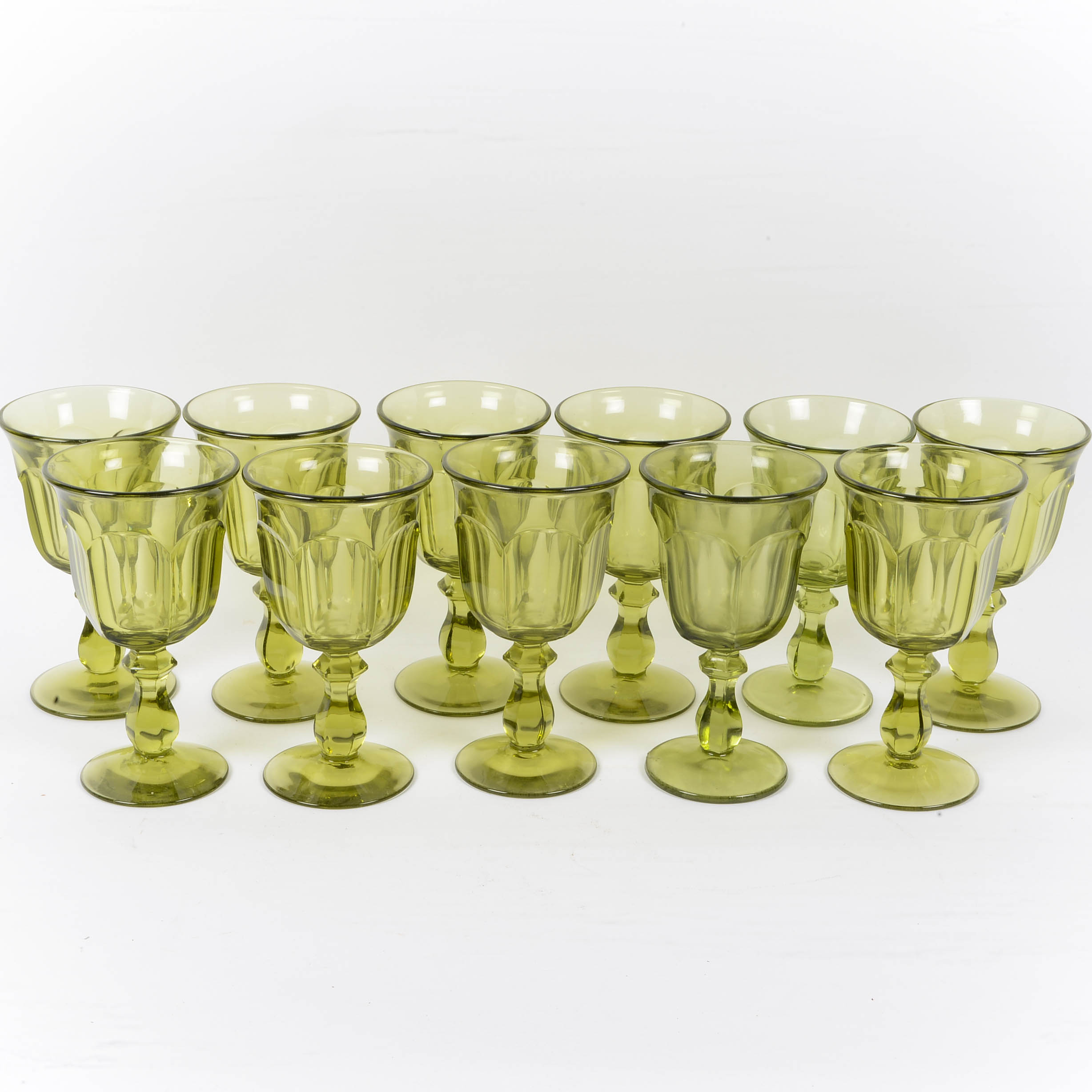 Noritake Provincial Moss Green Mid Century Goblets
