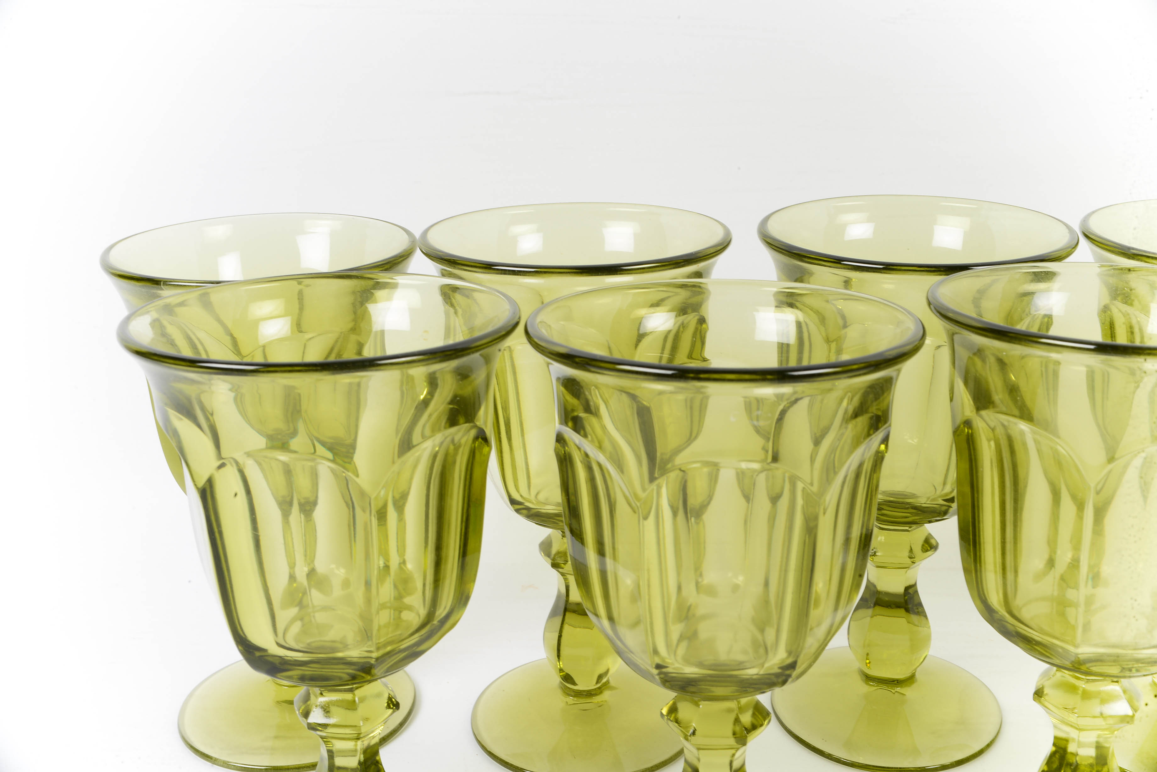 Noritake Provincial Moss Green Mid Century Goblets