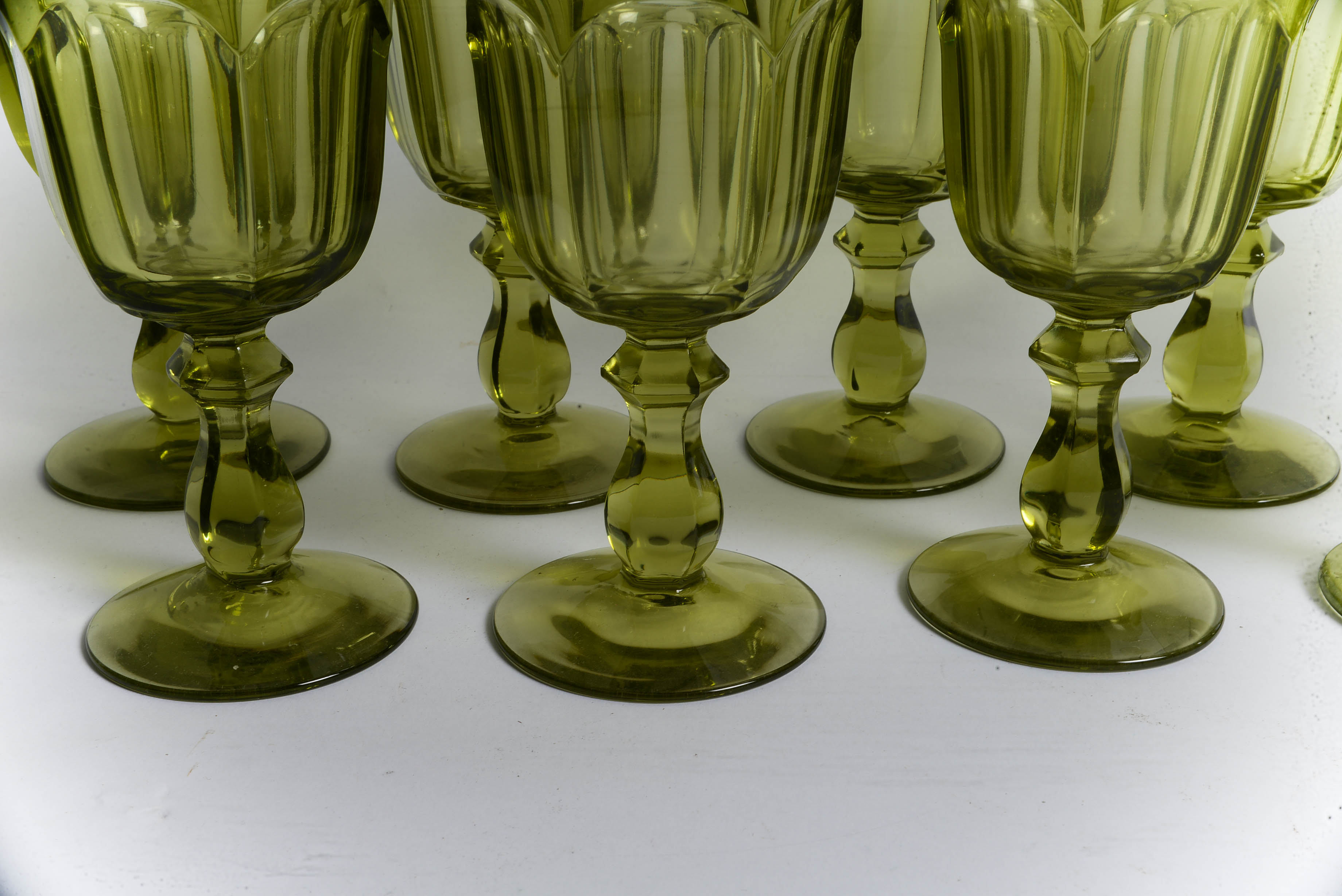 Noritake Provincial Moss Green Mid Century Goblets